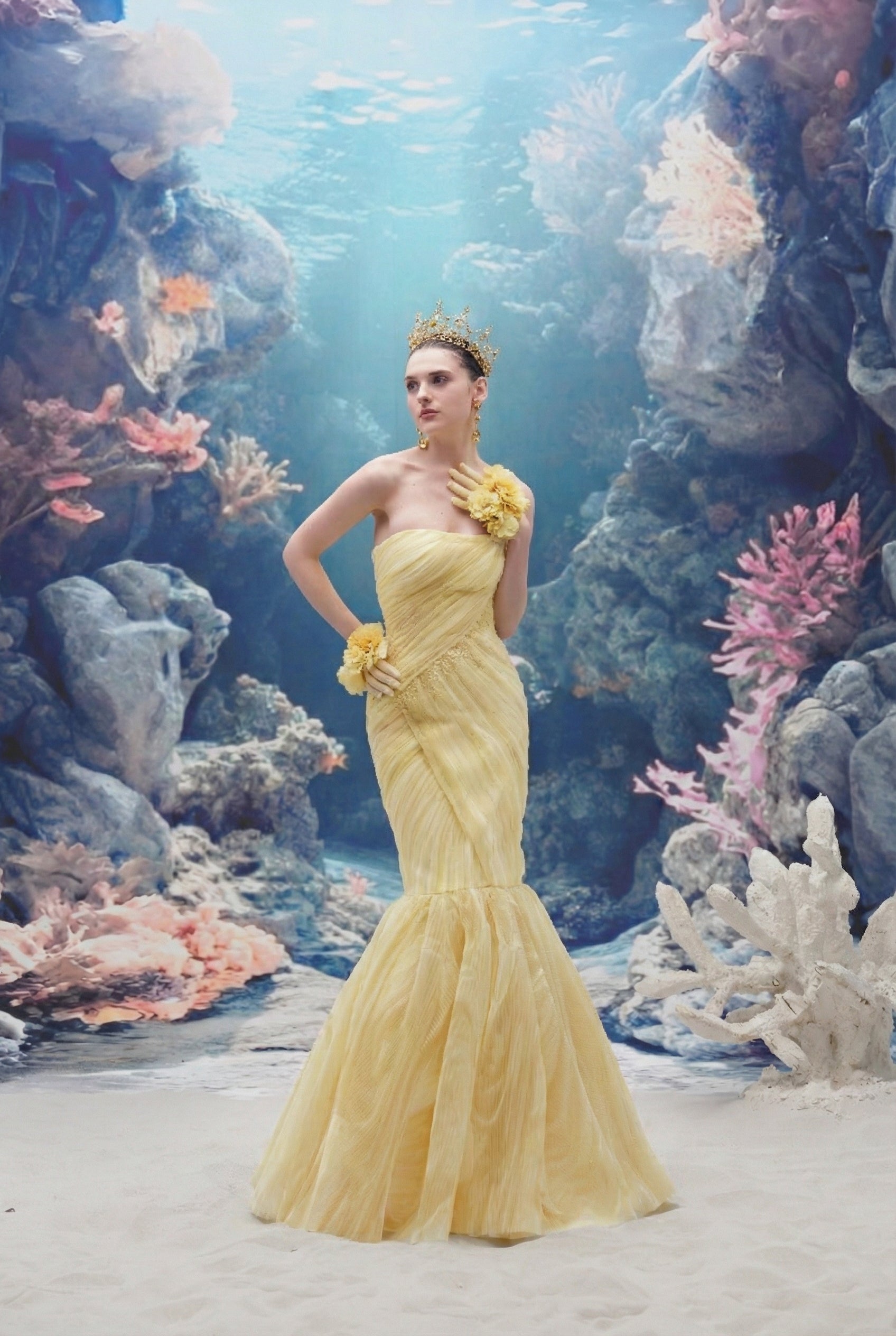Coralia Tulle & Organza Dress And Ophelia Tulle & Organza Gloves