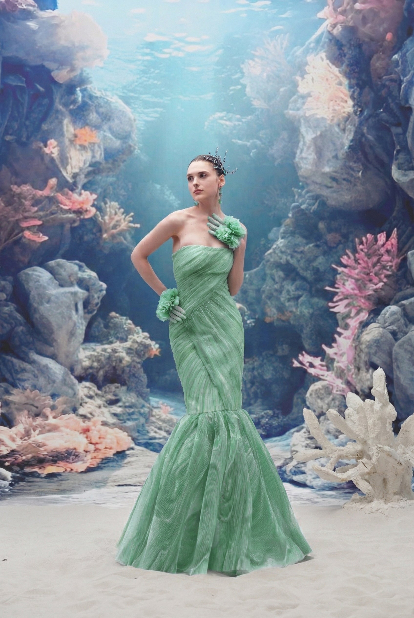 Coralia Tulle & Organza Dress And Ophelia Tulle & Organza Gloves