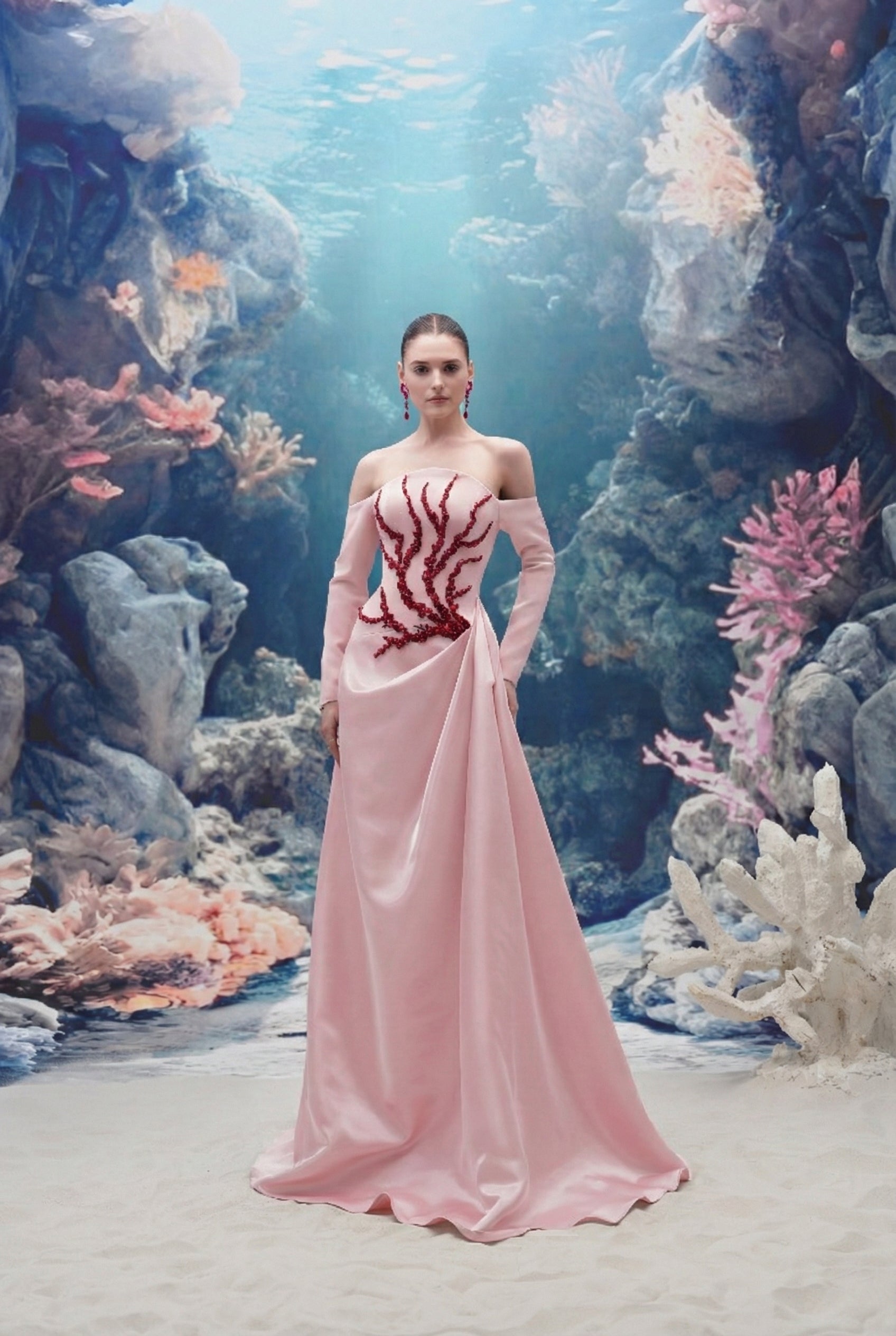 Sephira Crepe & Water Silk Taffeta Dress