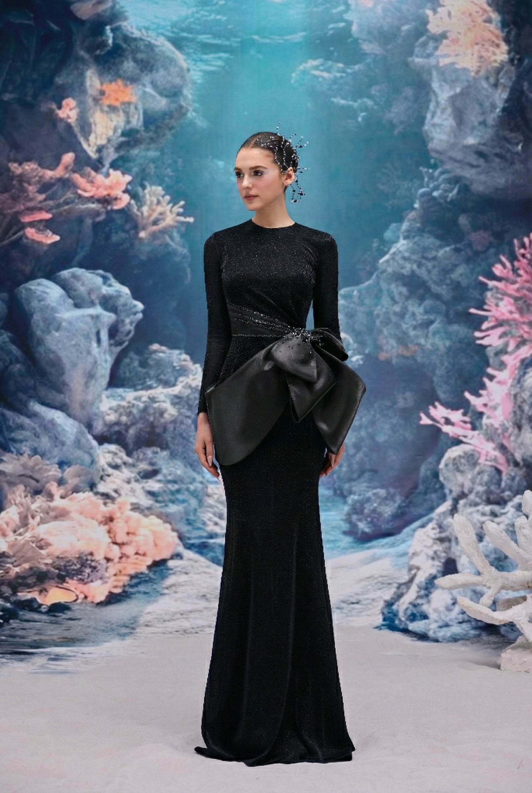 Arielle Glitter Jersey Dress