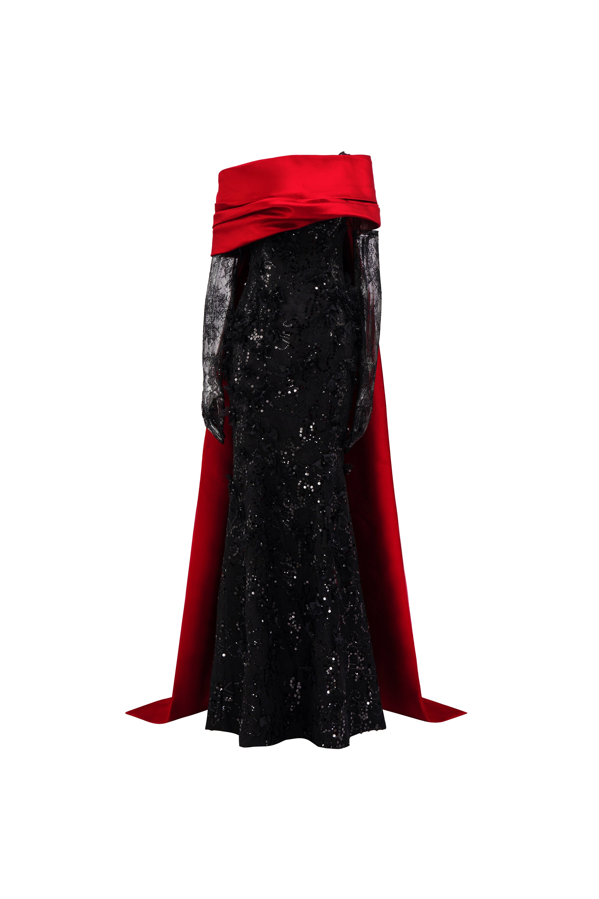 Narges Sequin Lace and Royal Taffeta dress