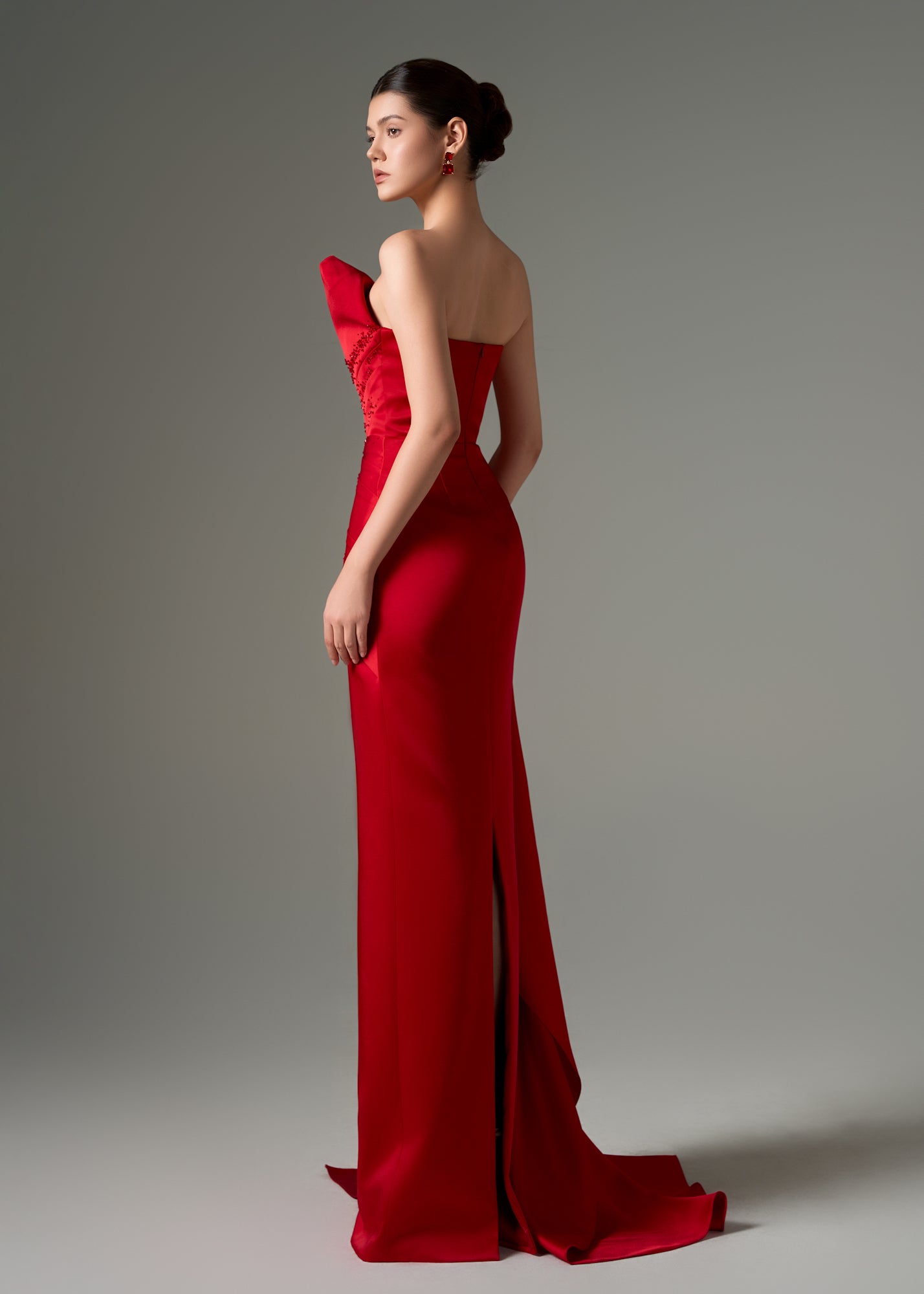 Parisa silk taffeta strapless bodycon dress