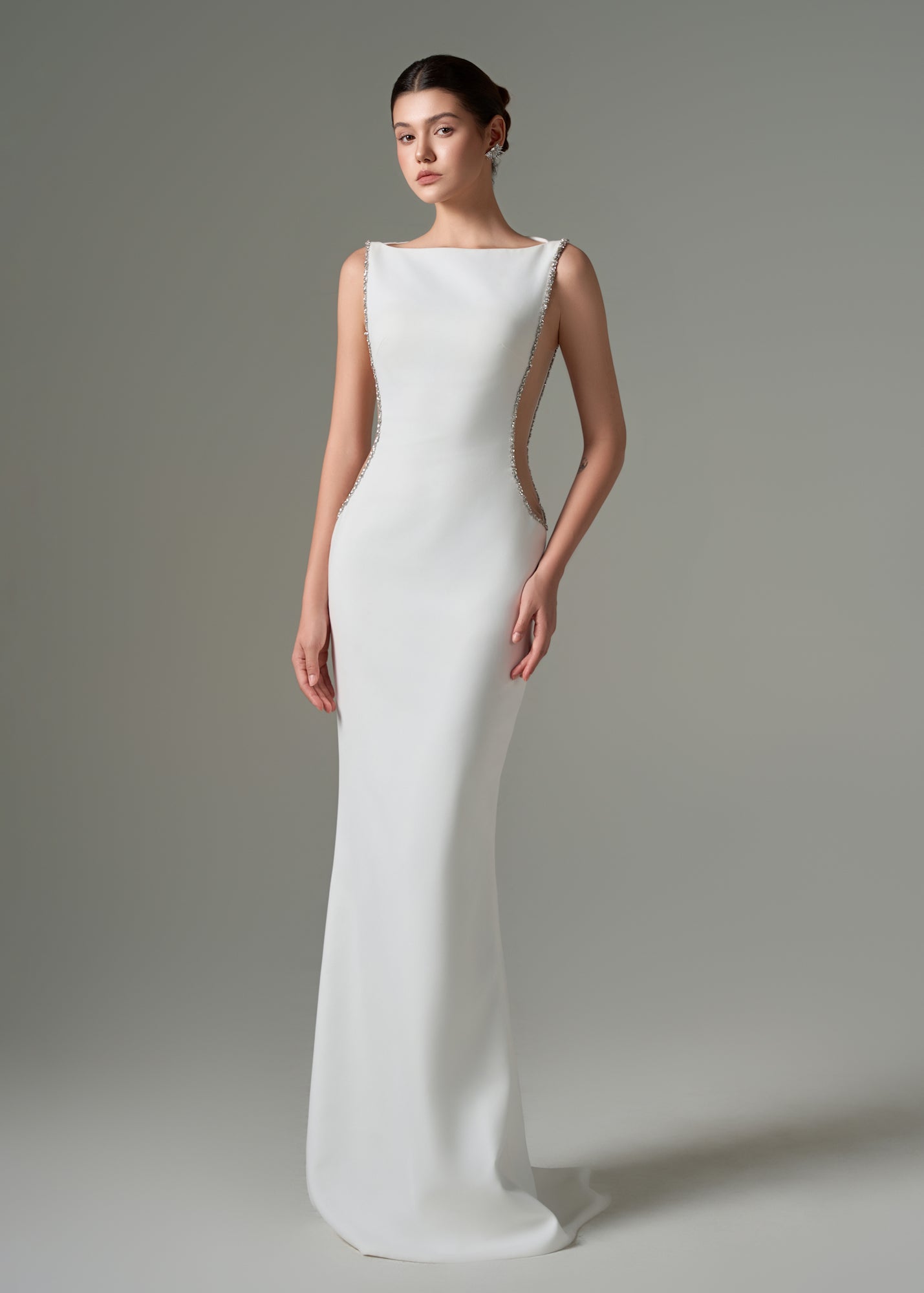 Fatima crepe cut-out dress