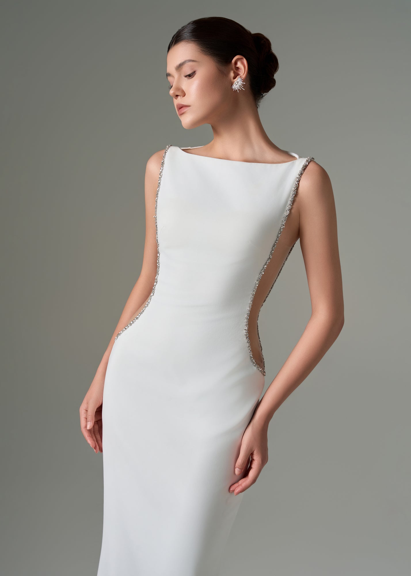 Fatima crepe cut-out dress