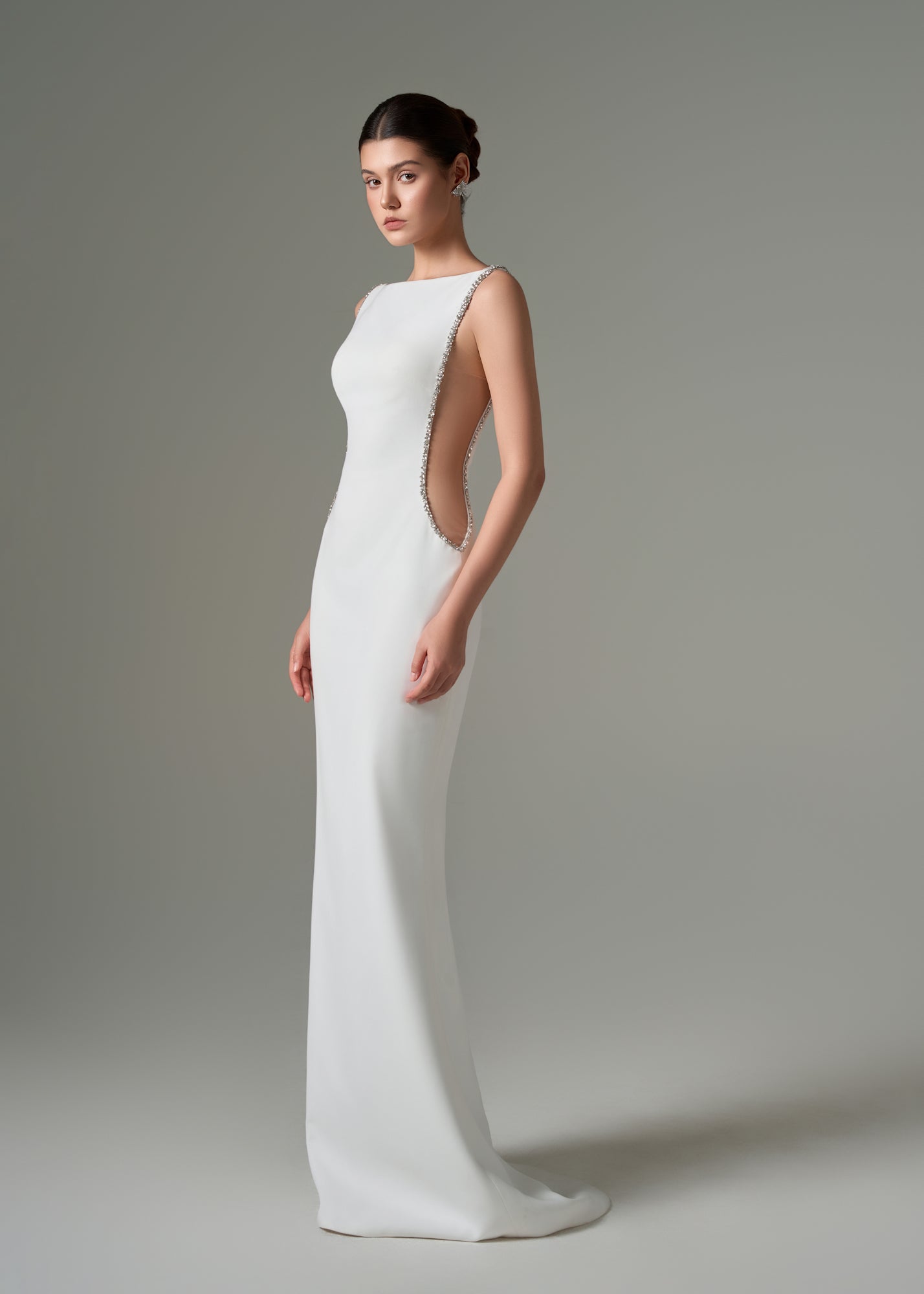 Fatima crepe cut-out dress