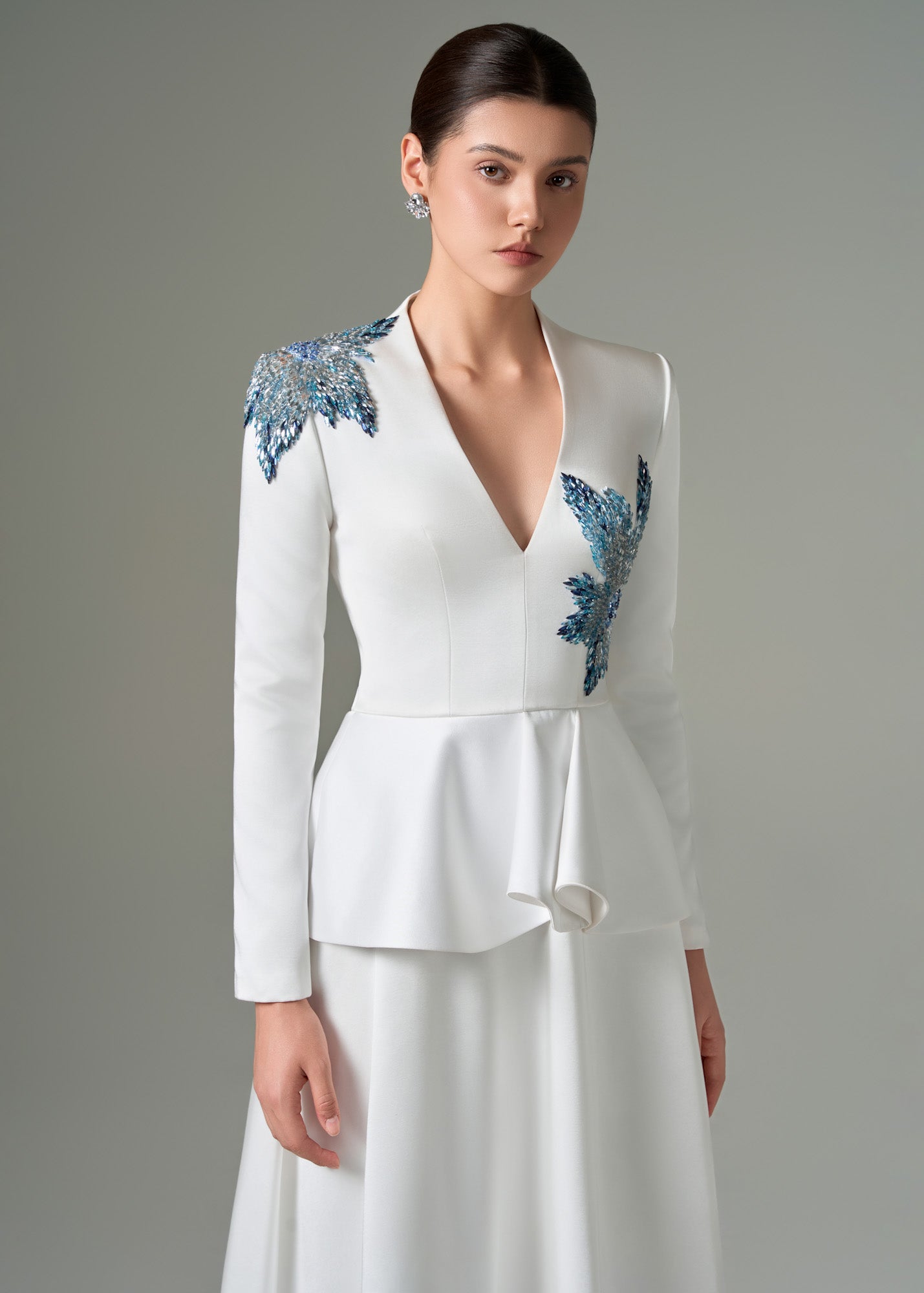 Leila silk taffeta peplum dress