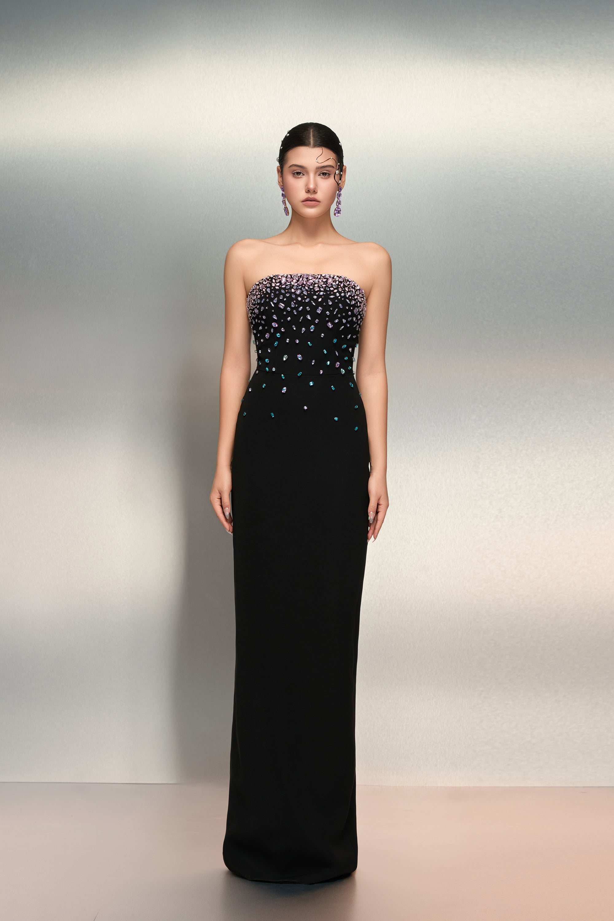 Maha crepe dress & Latifa crepe cape