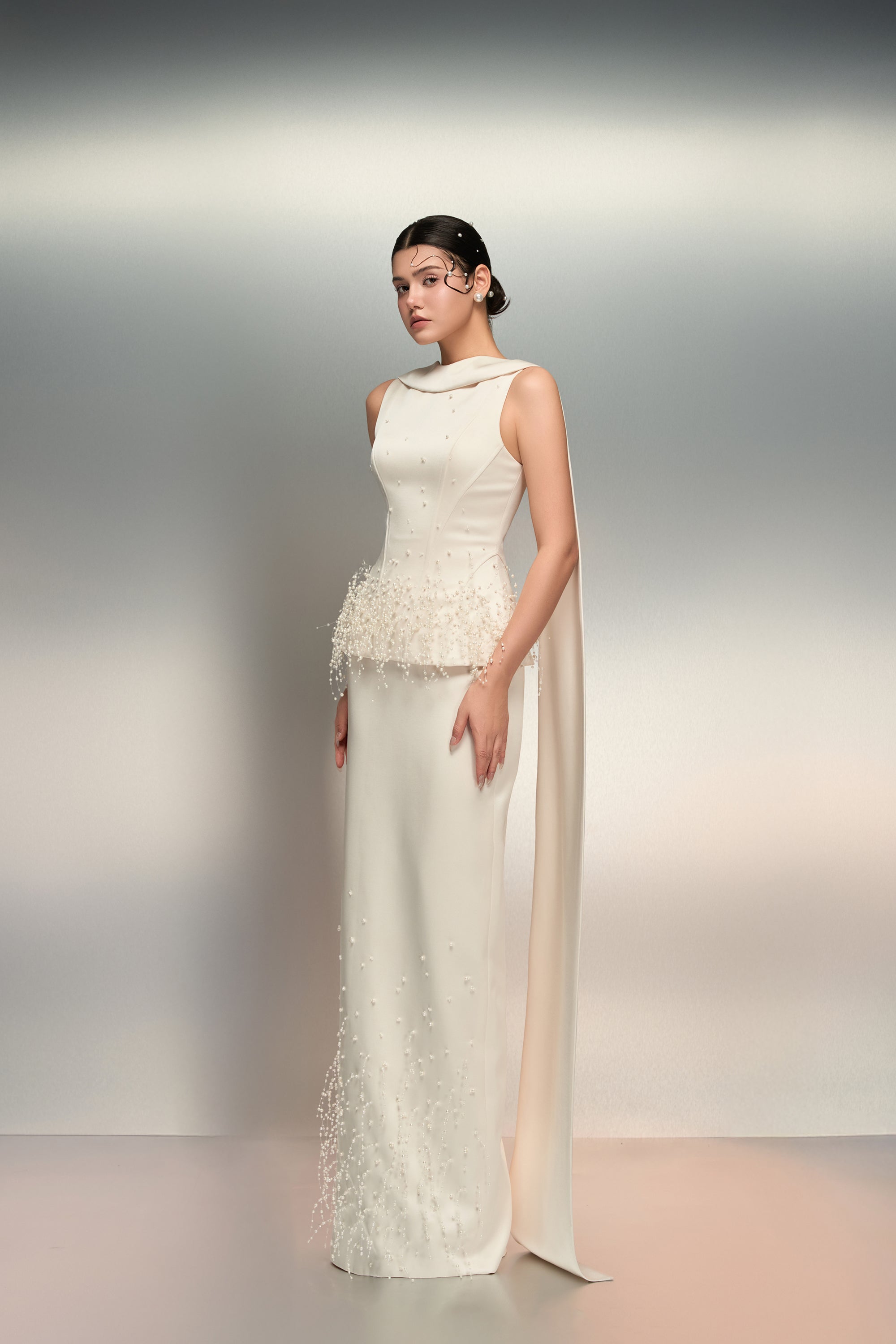 Salma silk taffeta dress