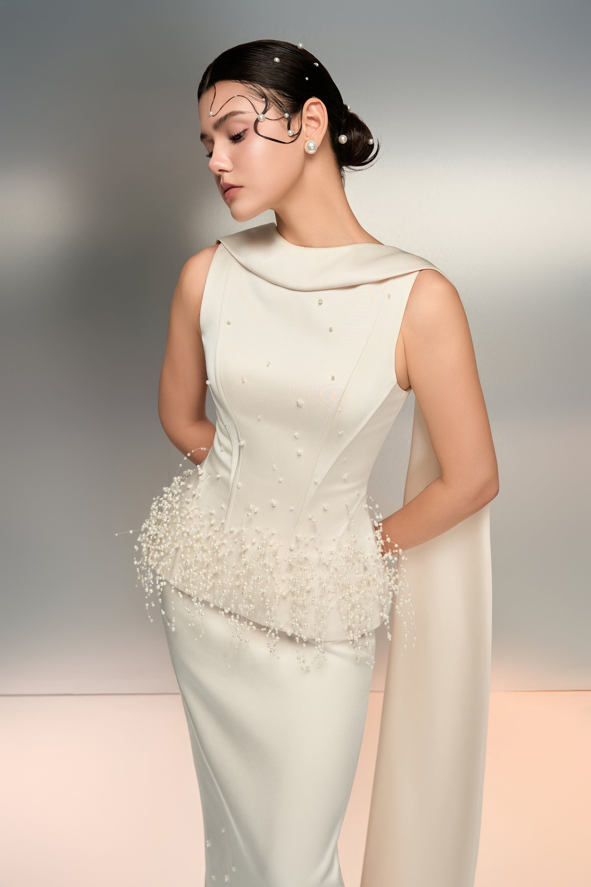 Salma silk taffeta dress