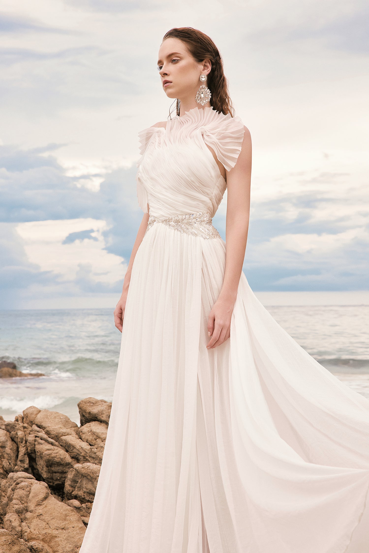 Keilley shiny silk Coral dress