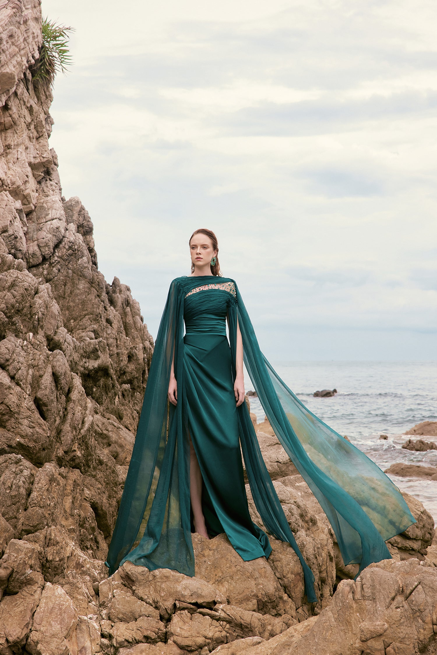 Kaytlyn silk satin sequins dress