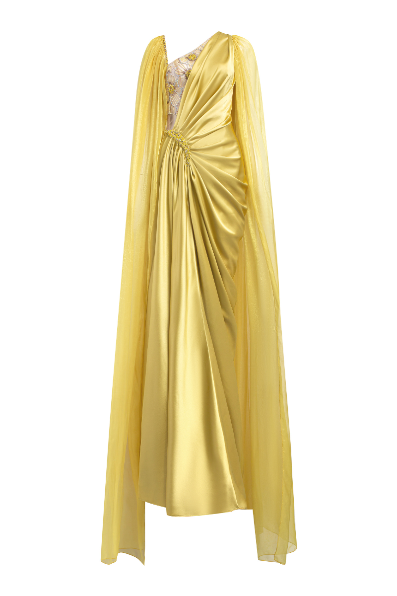 Estella silk satin floral dress