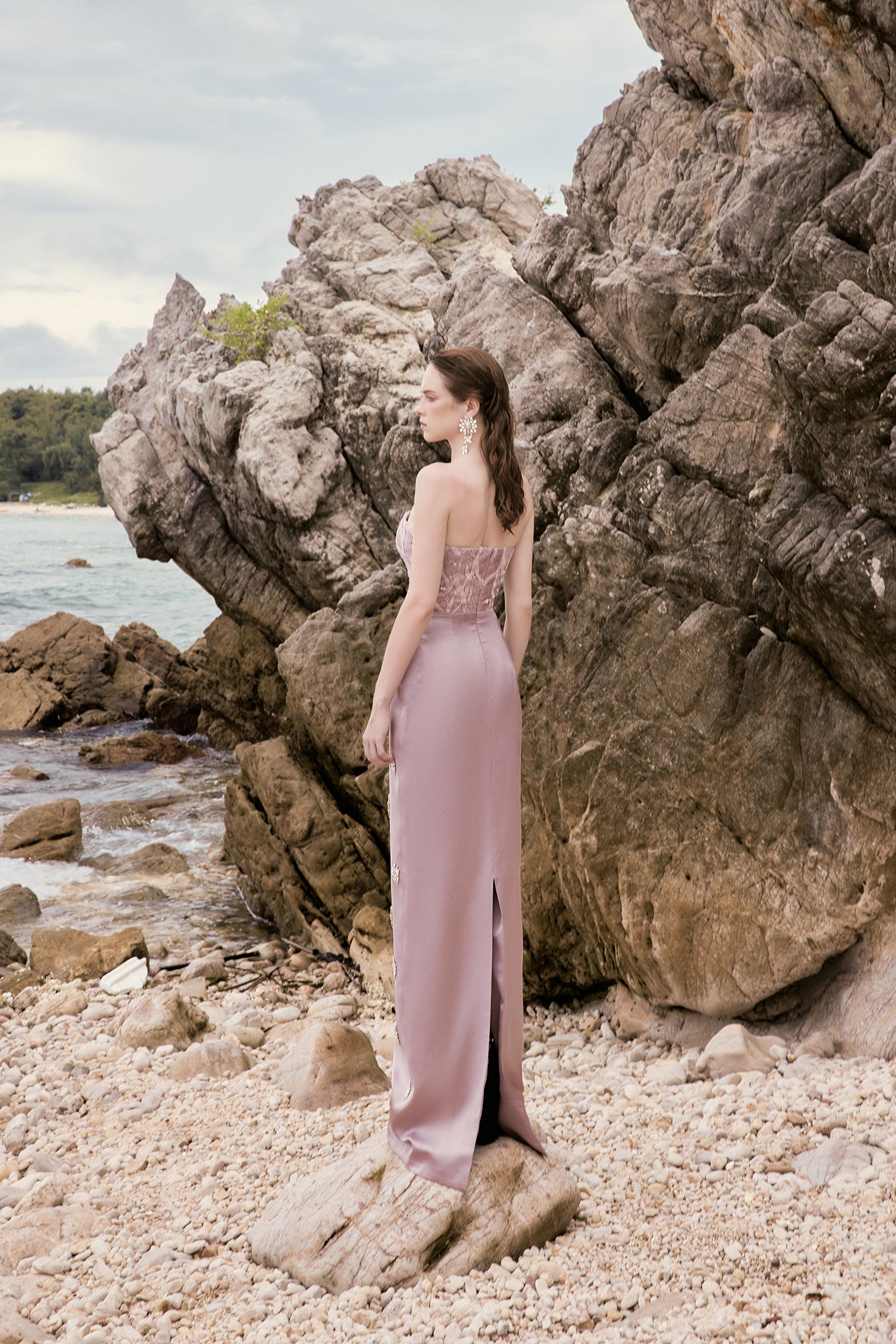 Rebecca crystal lace crystal dress