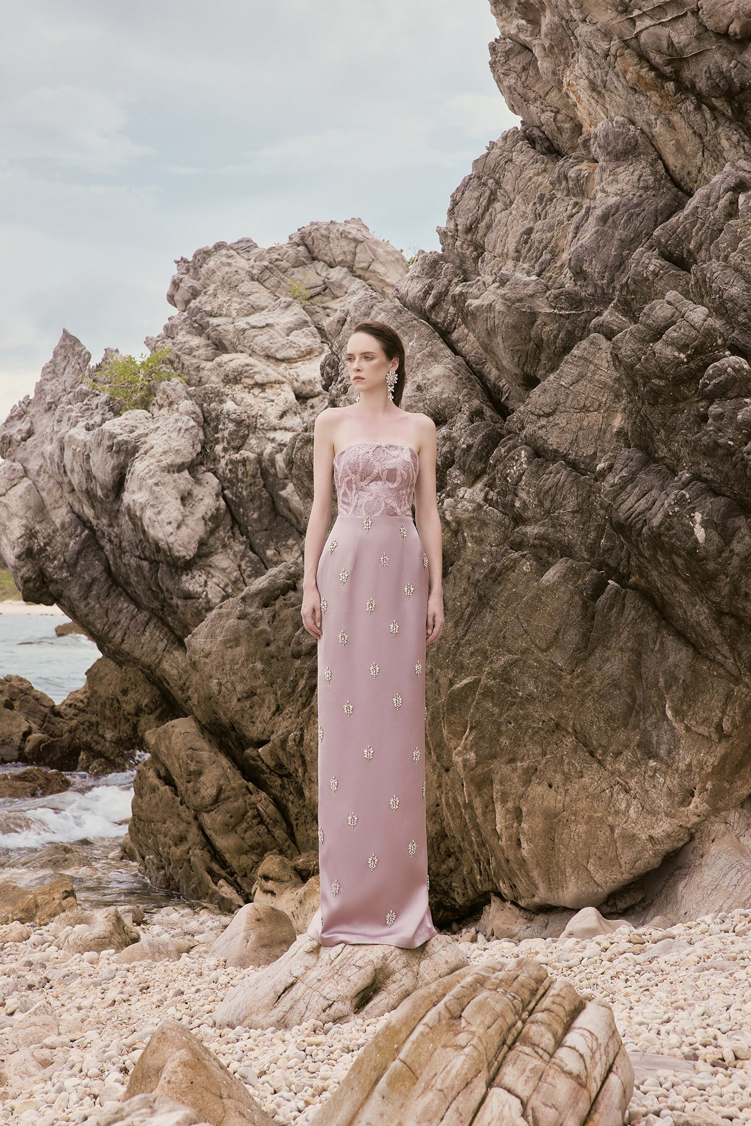 Rebecca crystal lace crystal dress