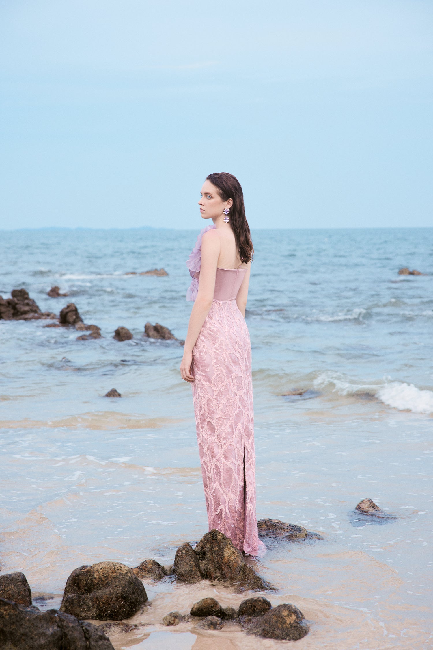 Ellie crystal lace wave dress