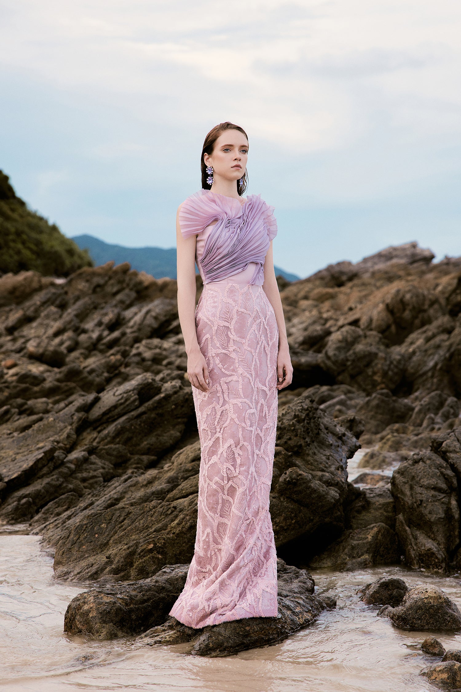 Ellie crystal lace wave dress