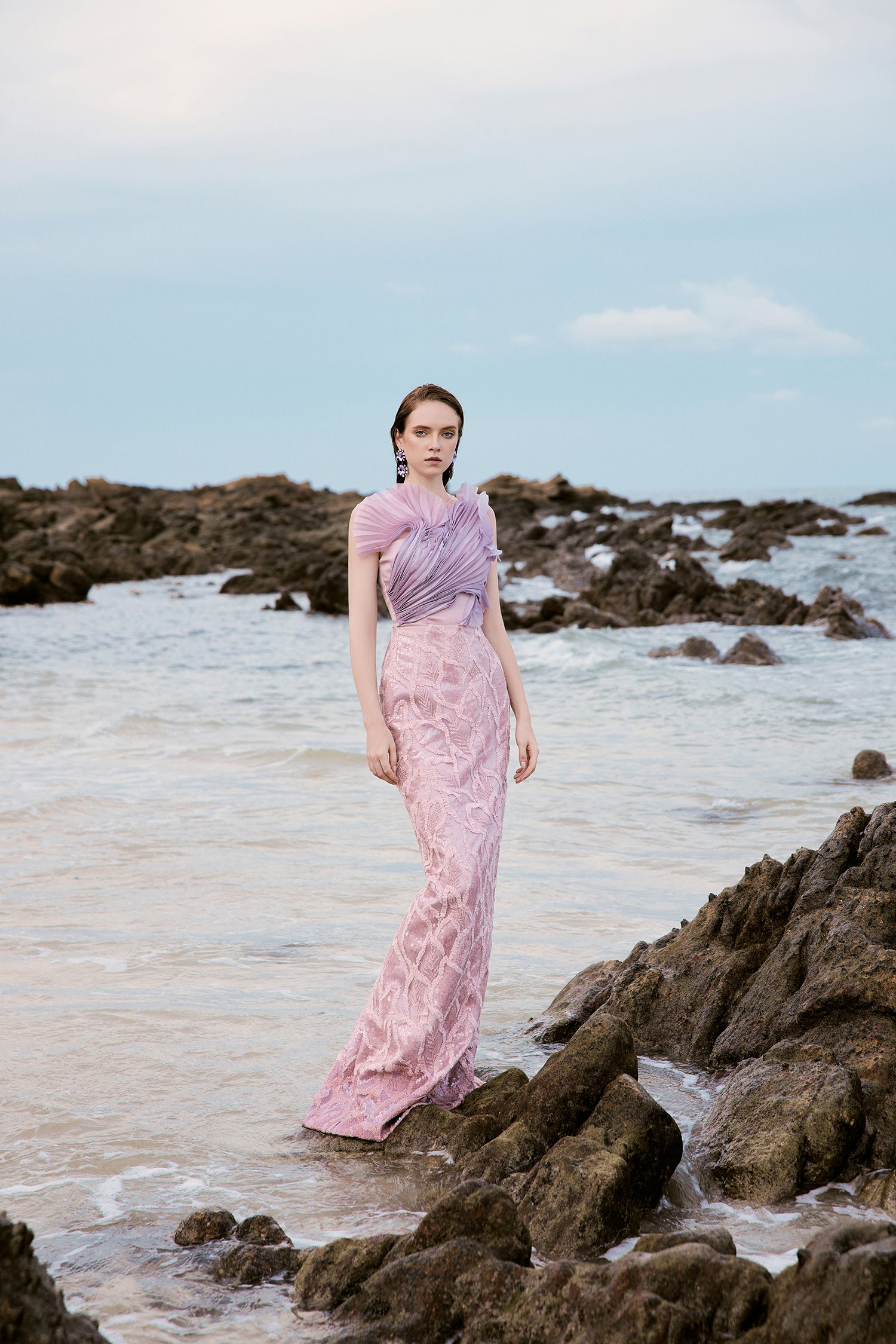 Ellie crystal lace wave dress