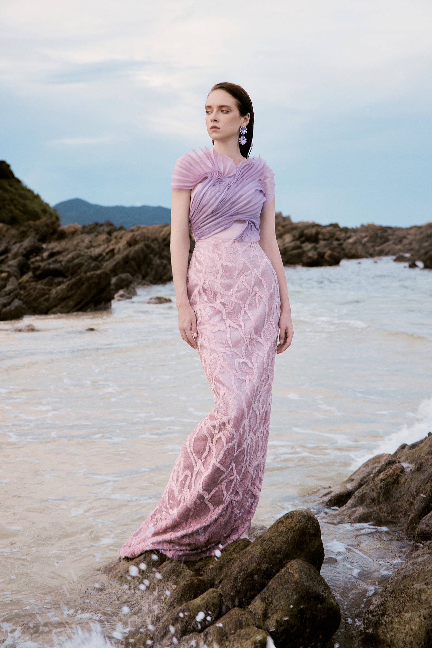 Ellie crystal lace wave dress