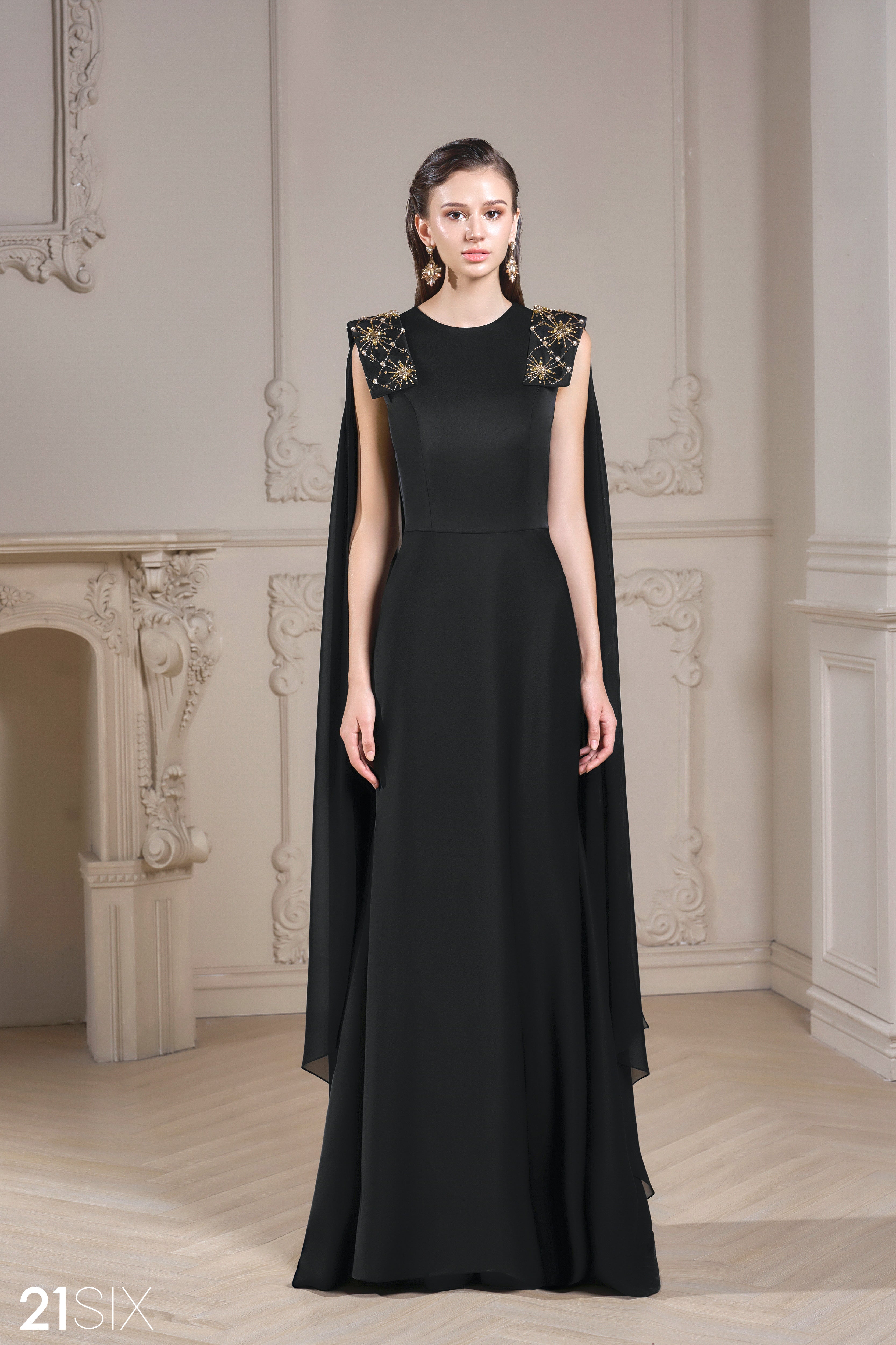 Natalie Sheath Sleeveless Taffeta Floor Length Dress