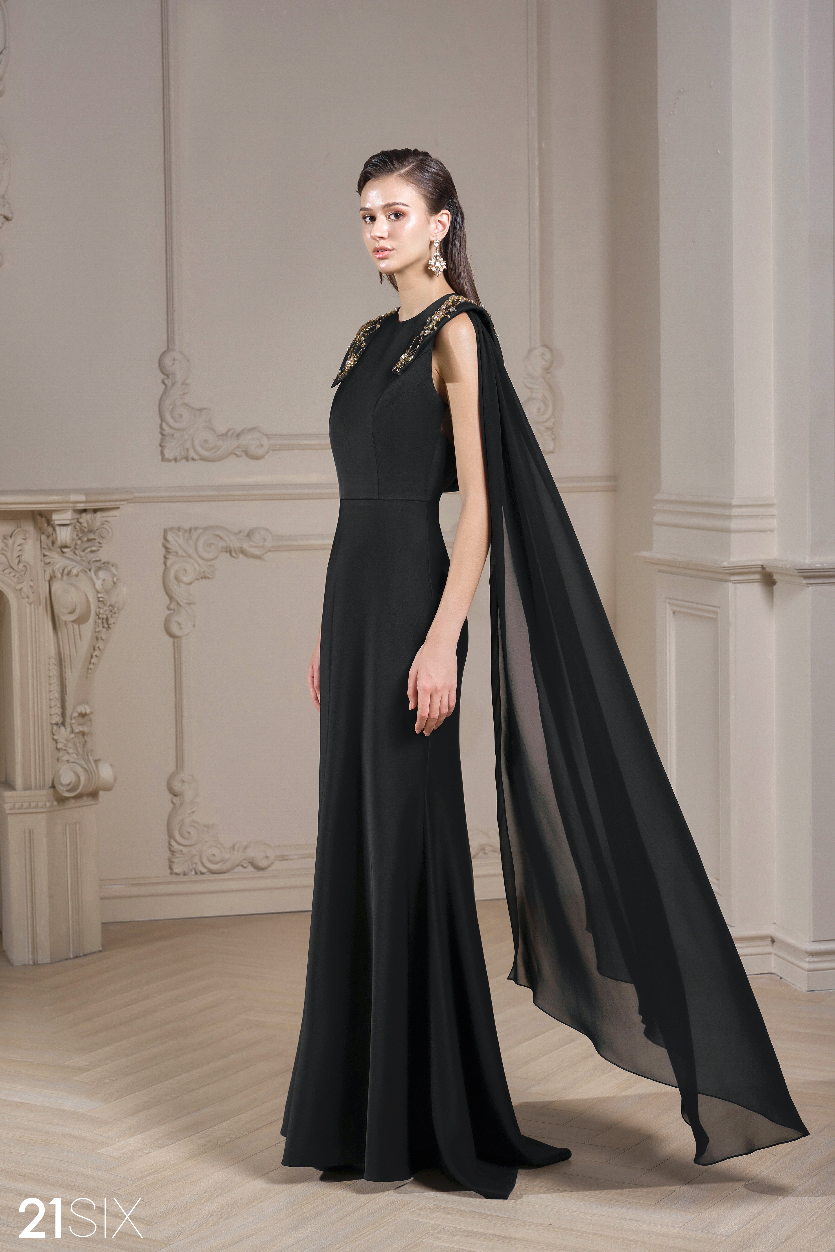 Natalie Sheath Sleeveless Taffeta Floor Length Dress