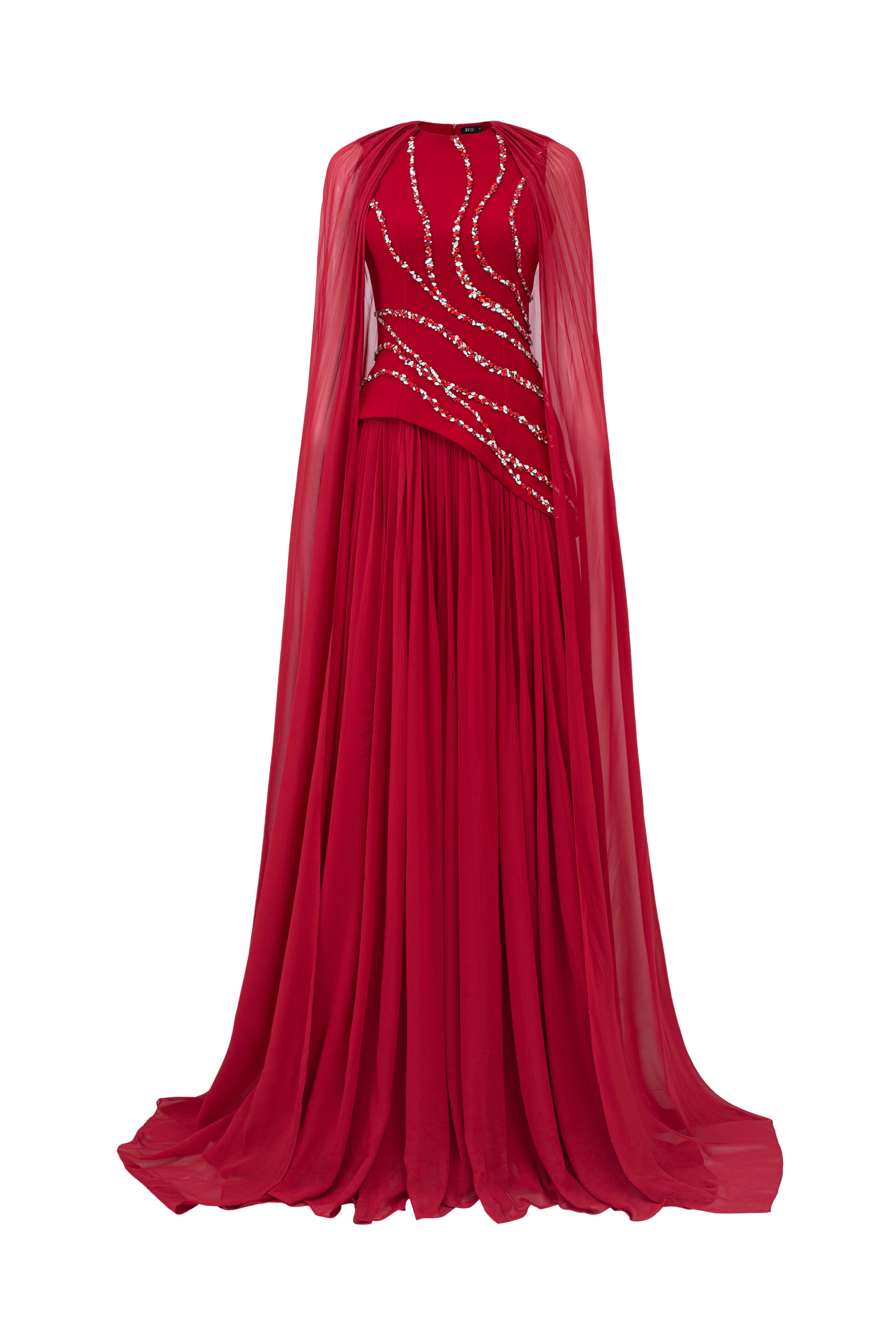 Kerenza Crepe mixed Chiffon pleated dress