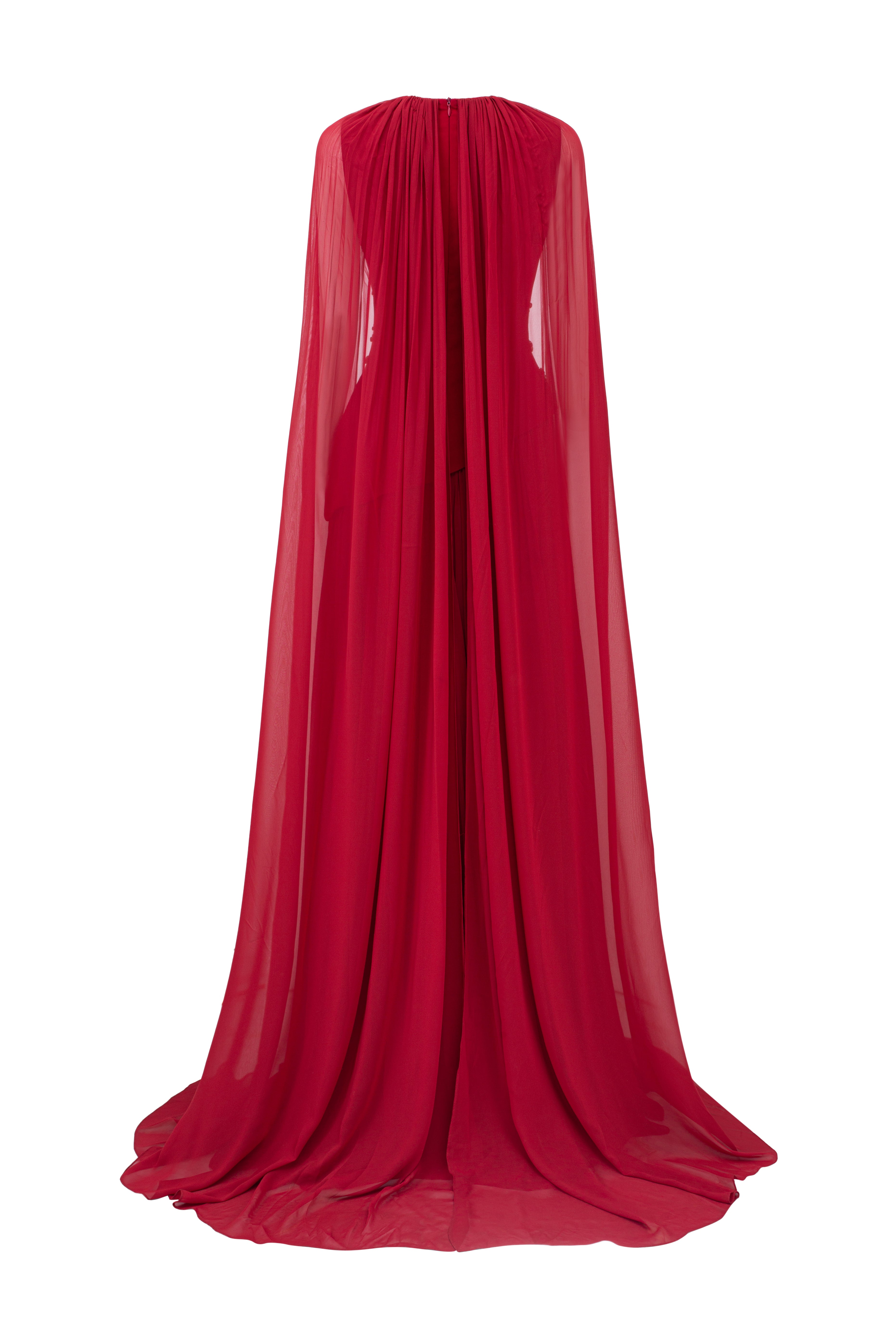 Kerenza Crepe mixed Chiffon pleated dress