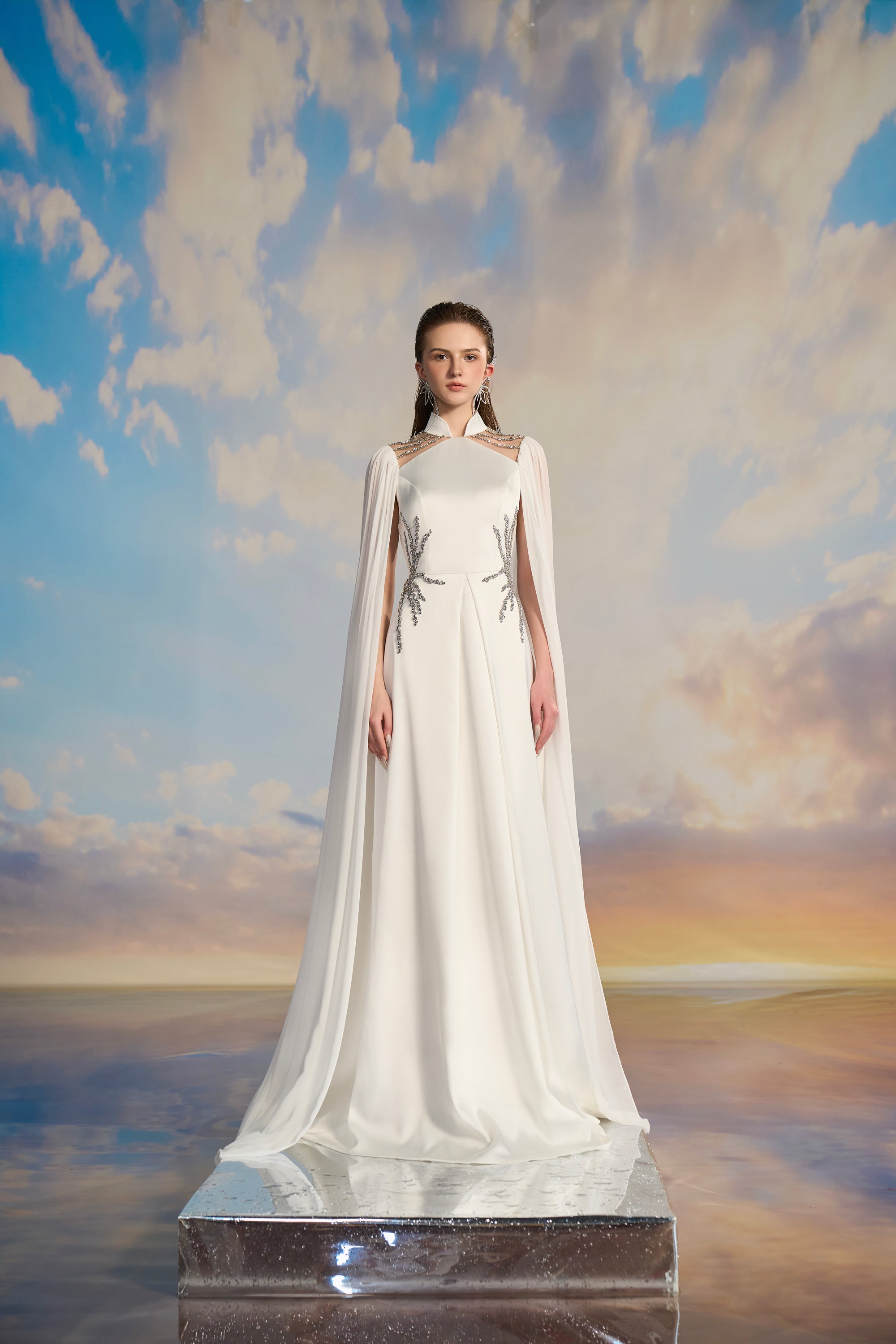 Jasmine Silk satin cut out dress