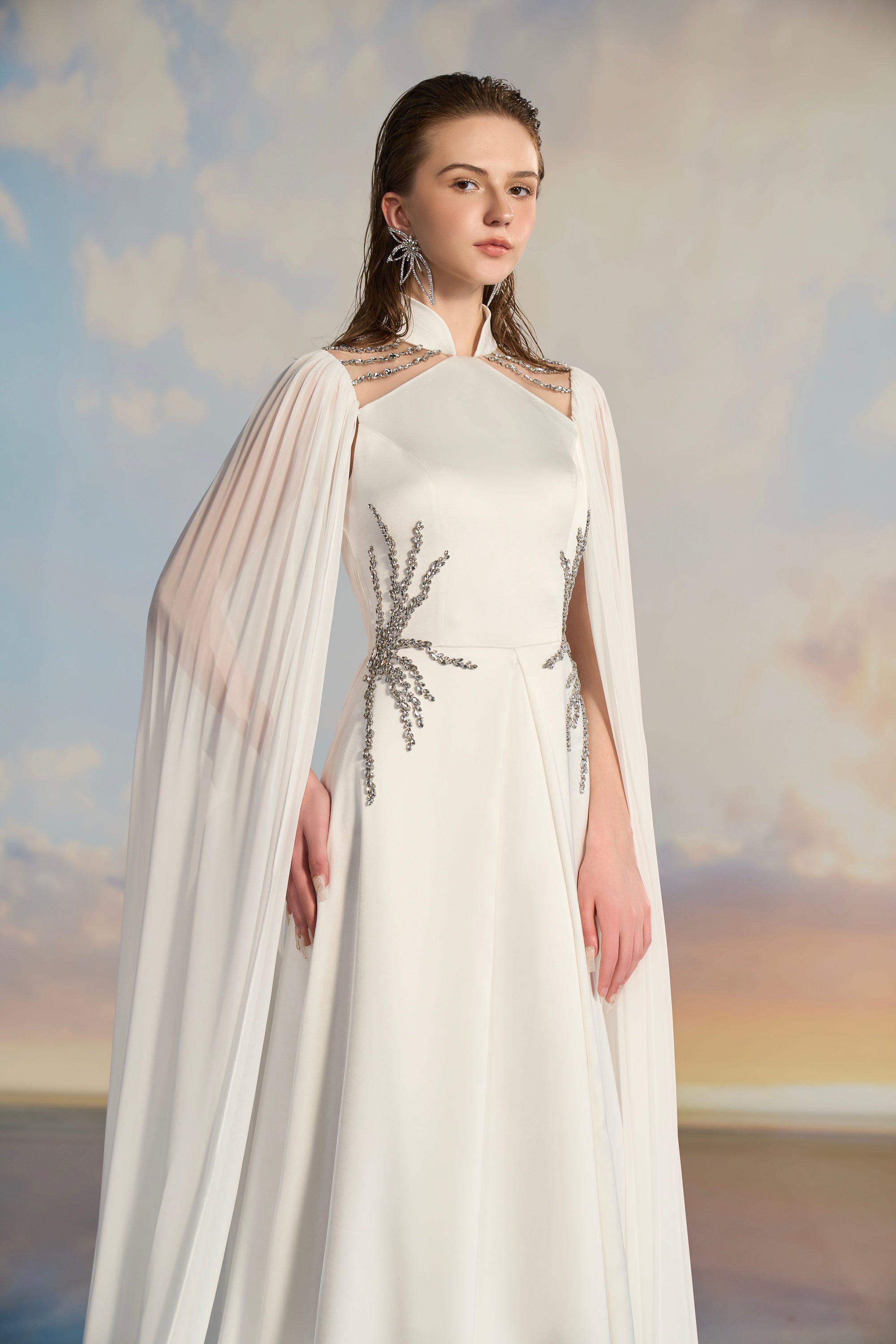 Jasmine Silk satin cut out dress