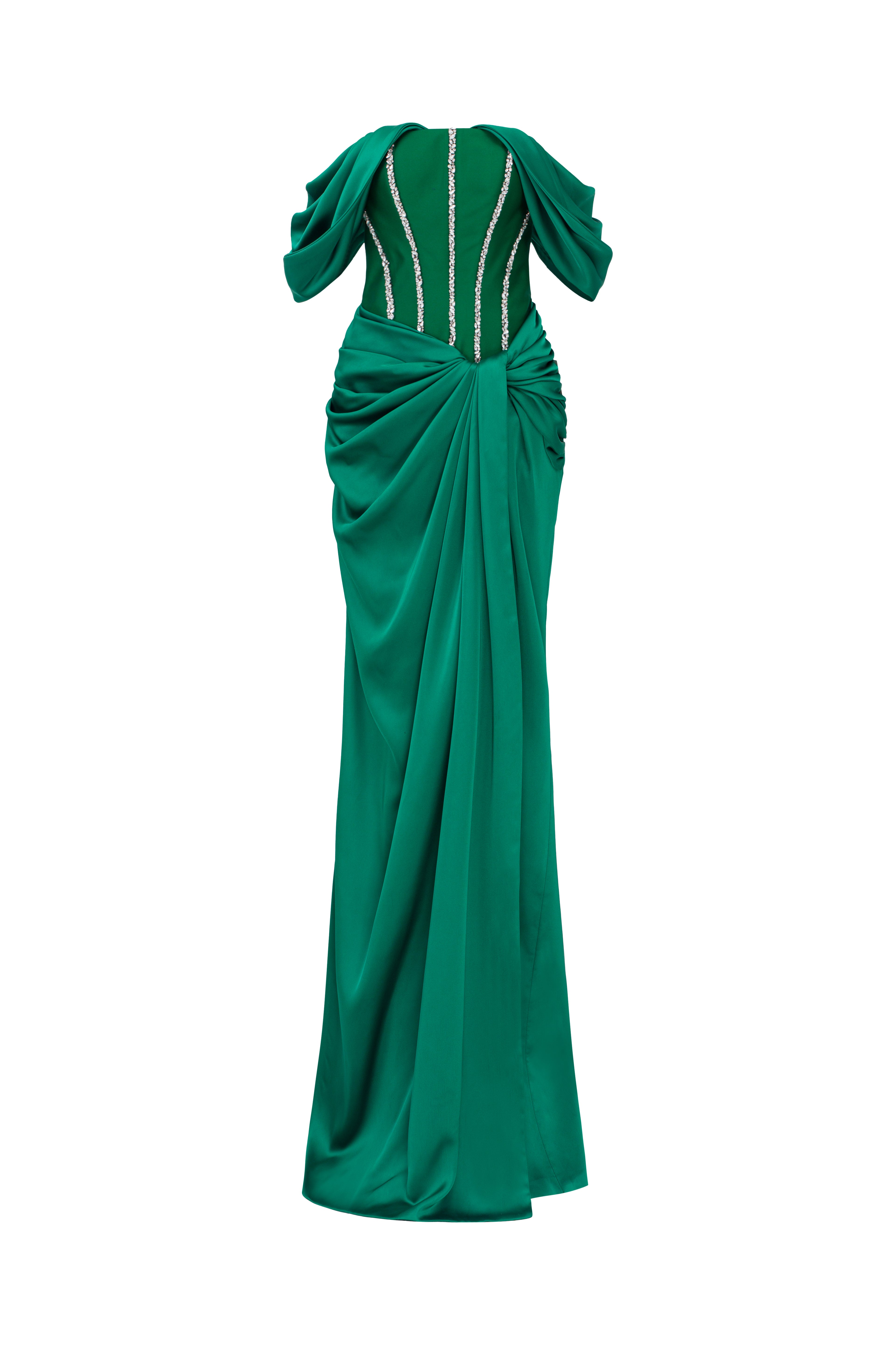 Selina Royal Taffeta off shoulder dress