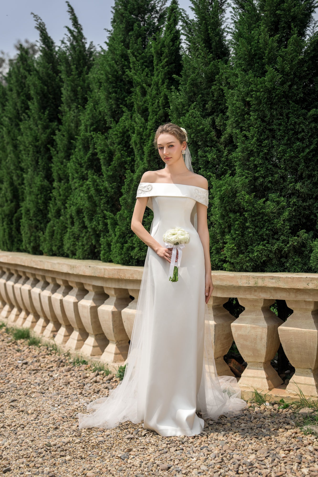 Virginia silk satin pearl dress