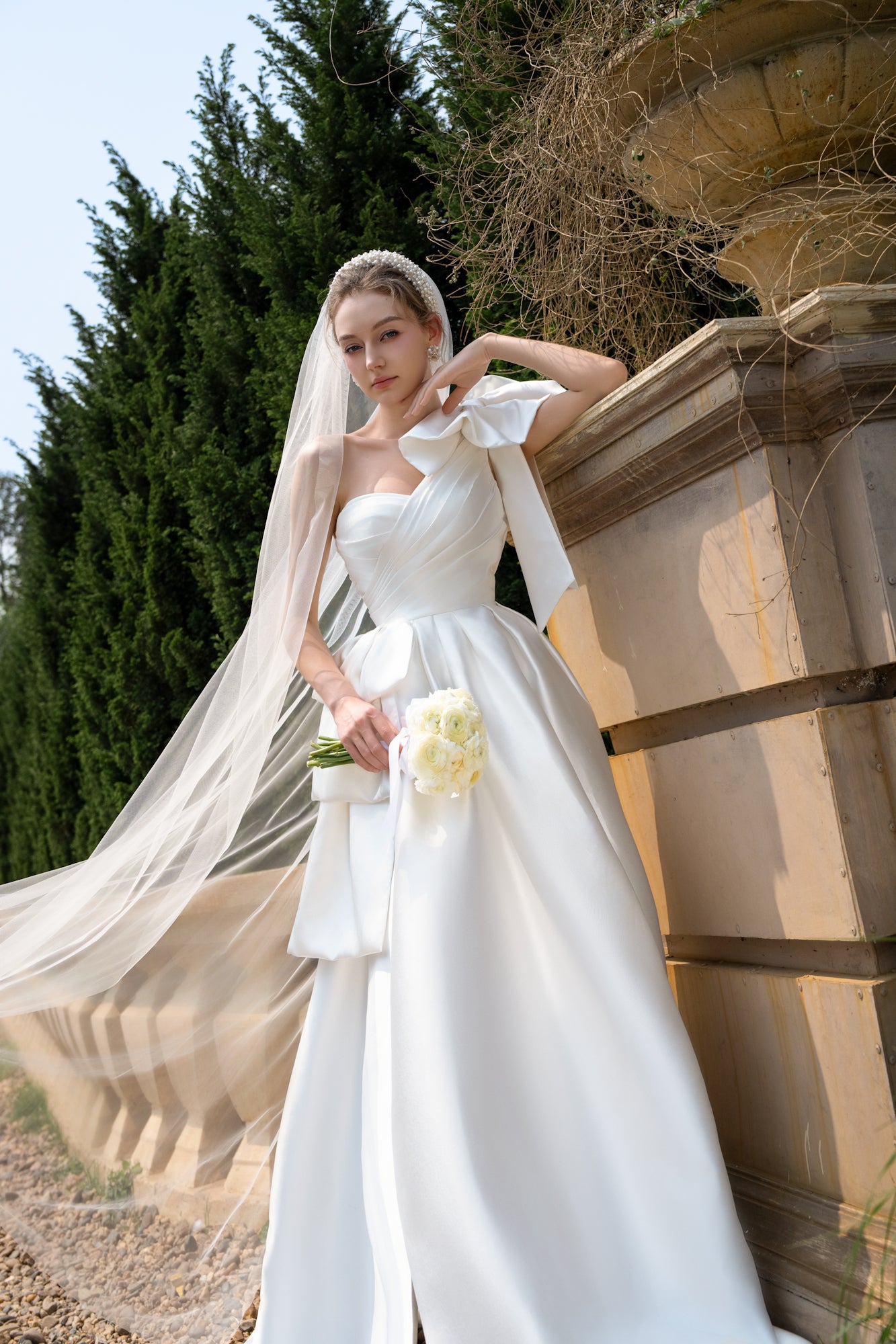 Ethelbert Taffeta bow tie dress