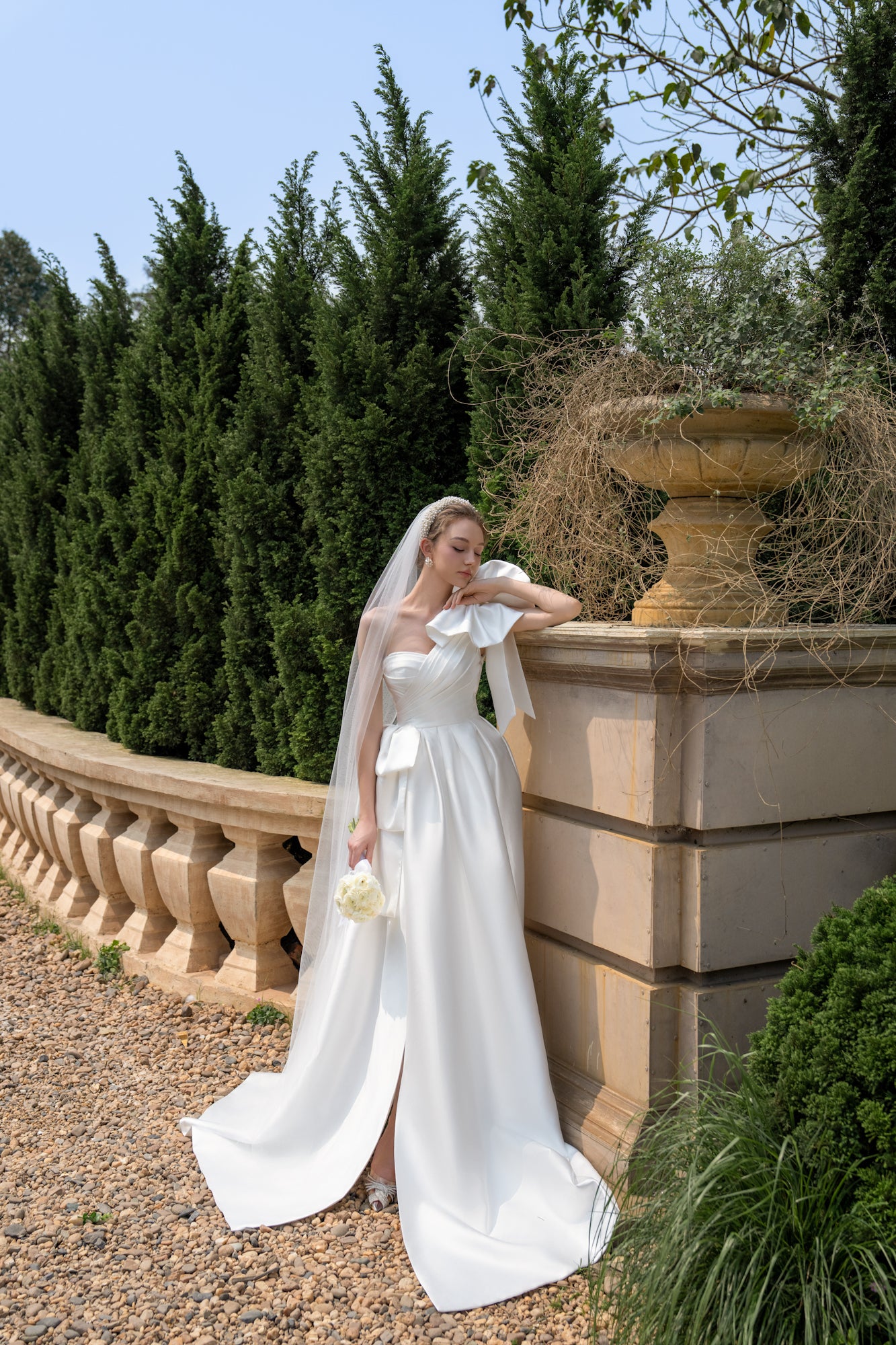 Ethelbert Taffeta bow tie dress