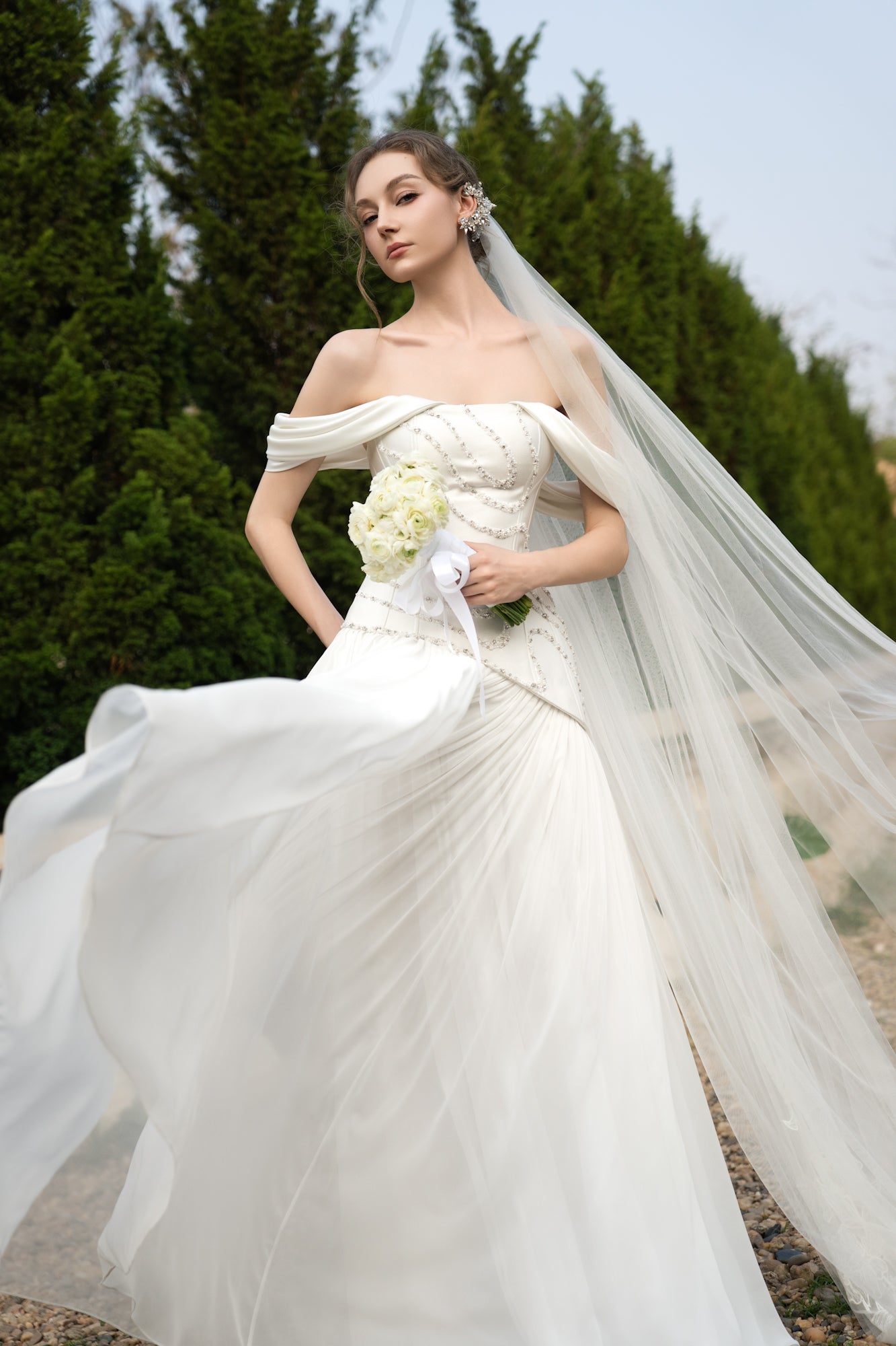 Helena taffeta pleated dress