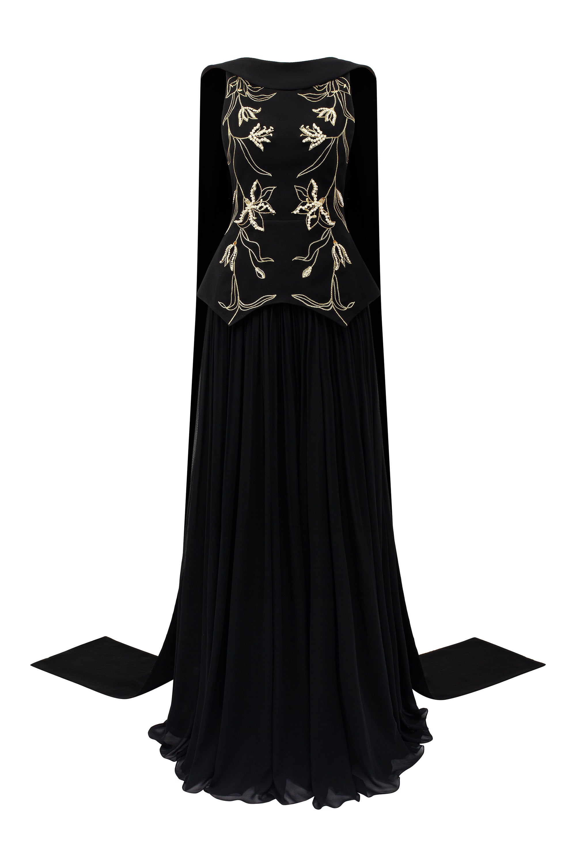 Ariane Crepe and Chiffon Dress