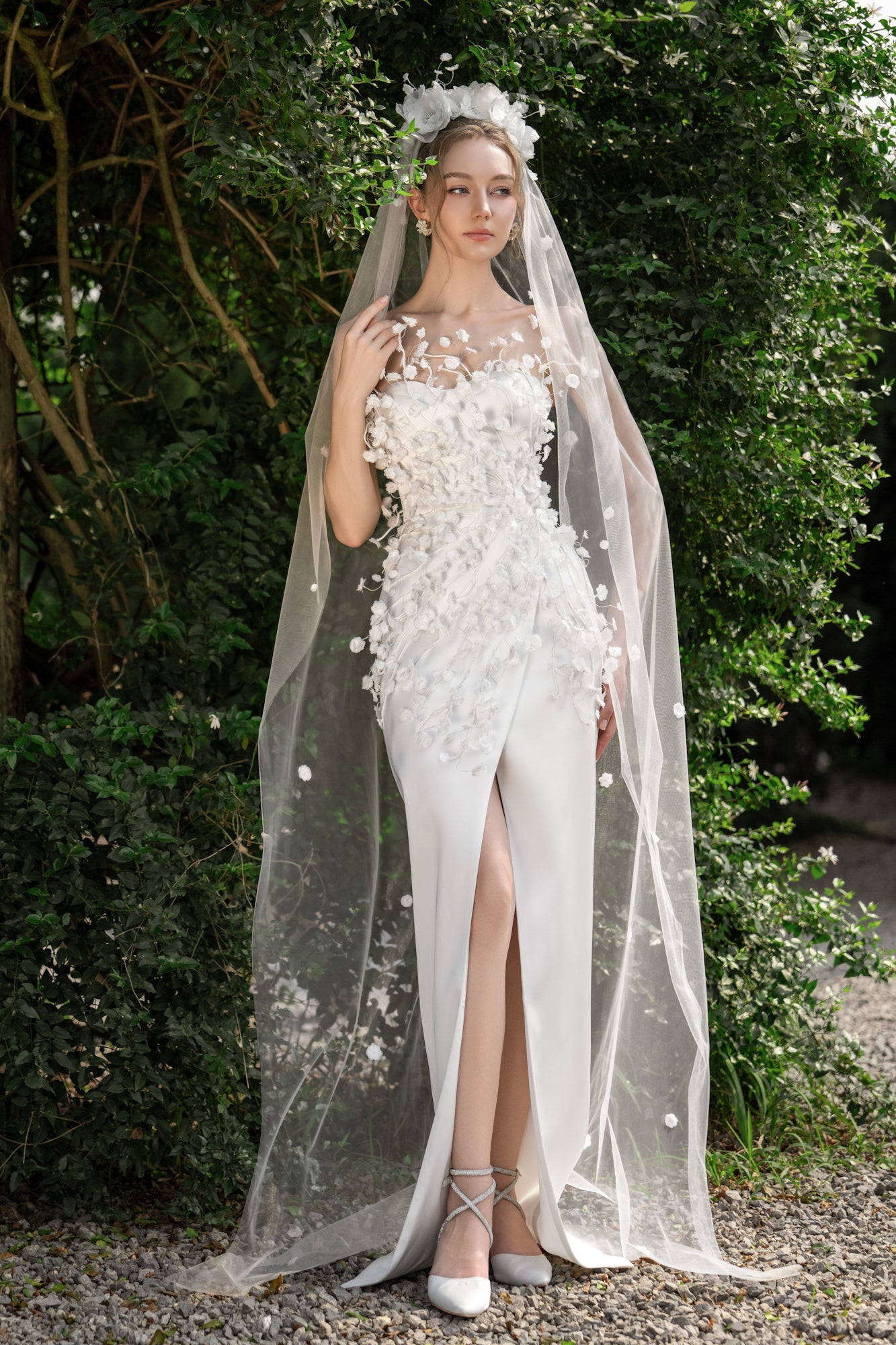 Connie Silk satin flowers dress