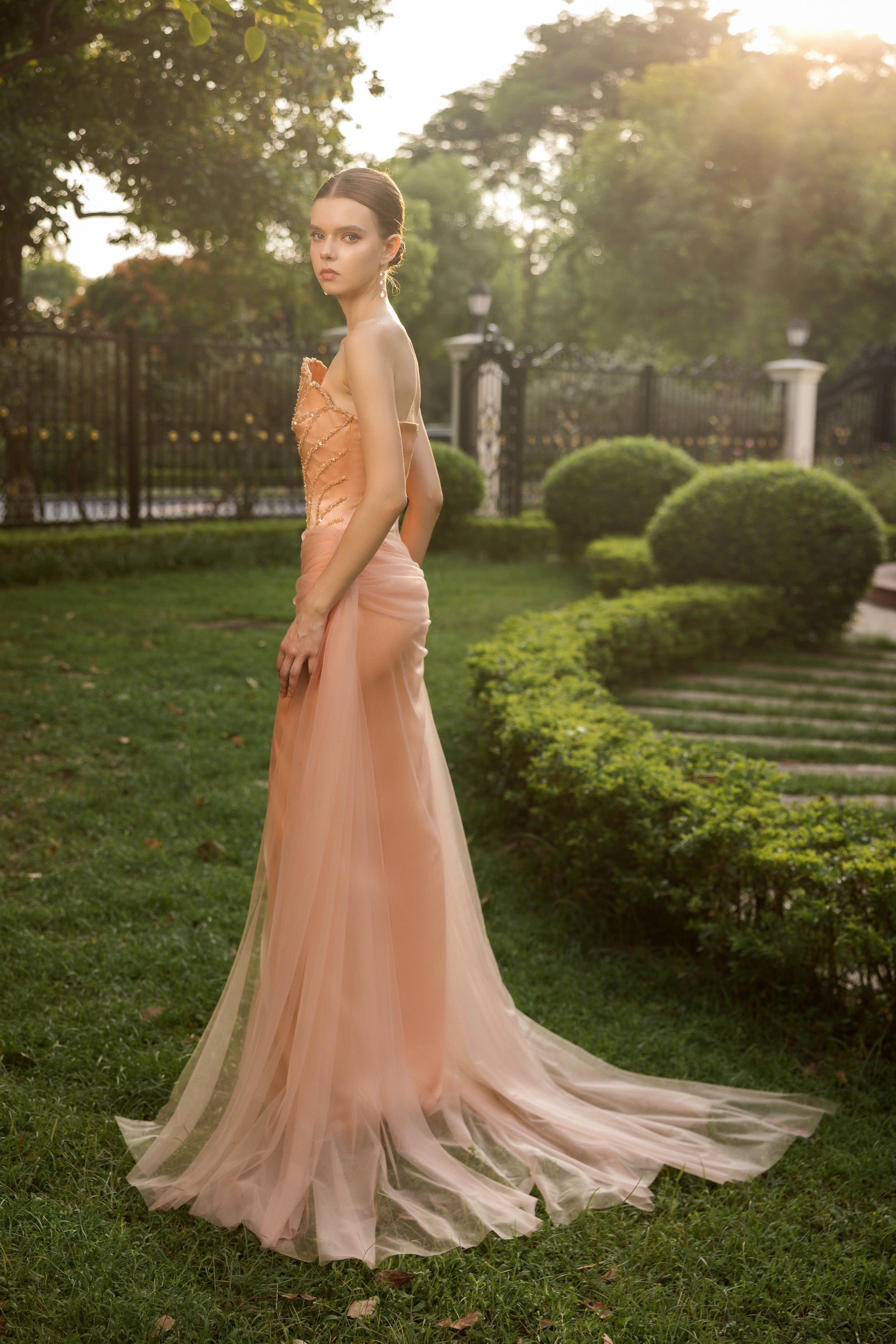 Capucine Silk Taffeta and Tulle Dress