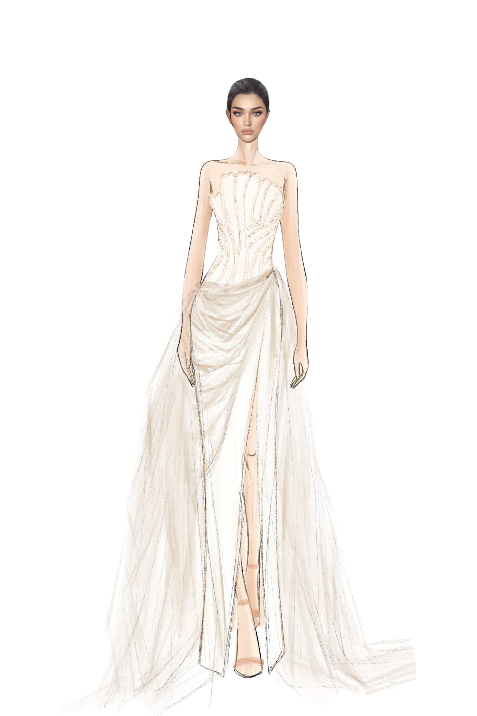 Capucine Silk Taffeta and Tulle Dress