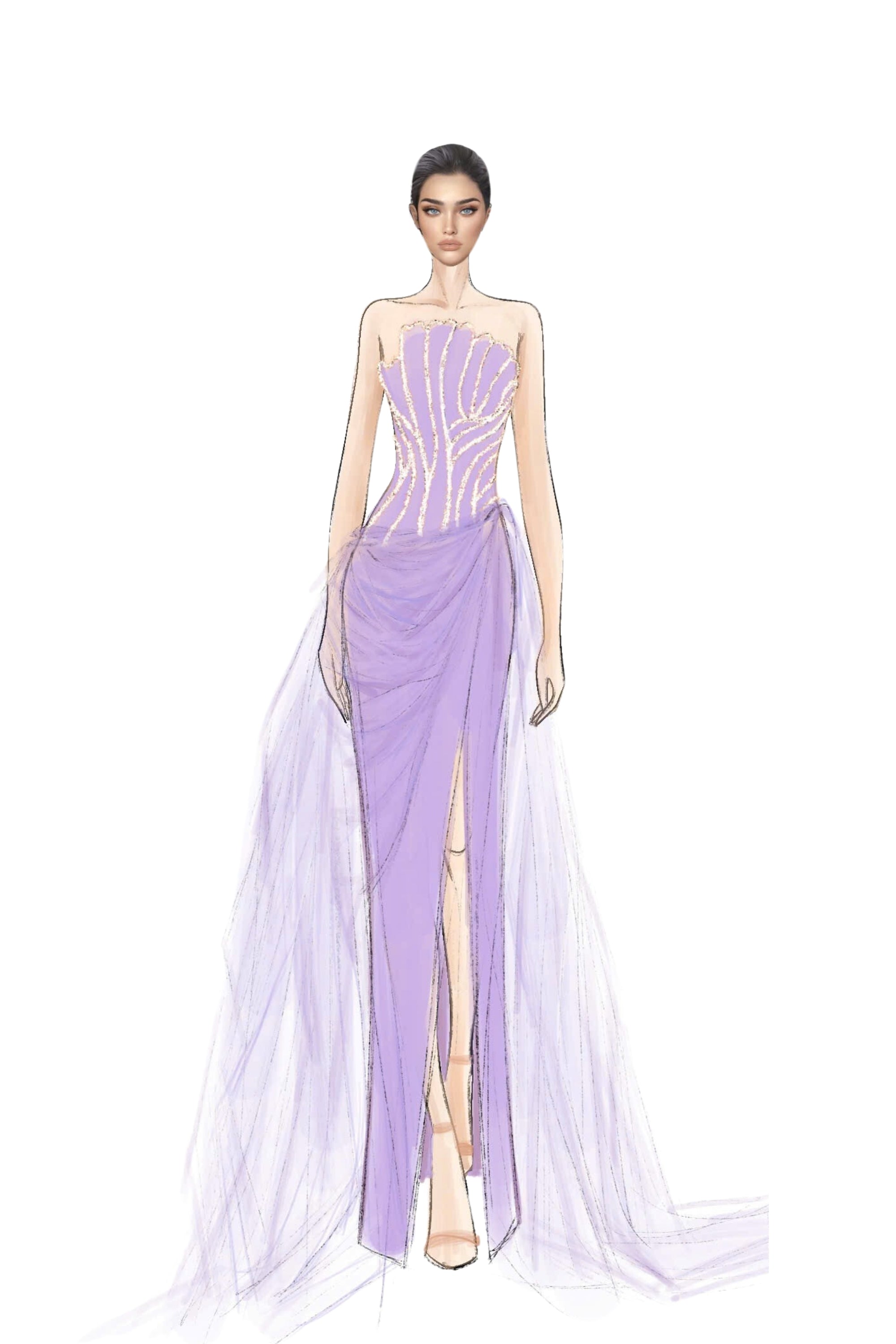 Capucine Silk Taffeta and Tulle Dress