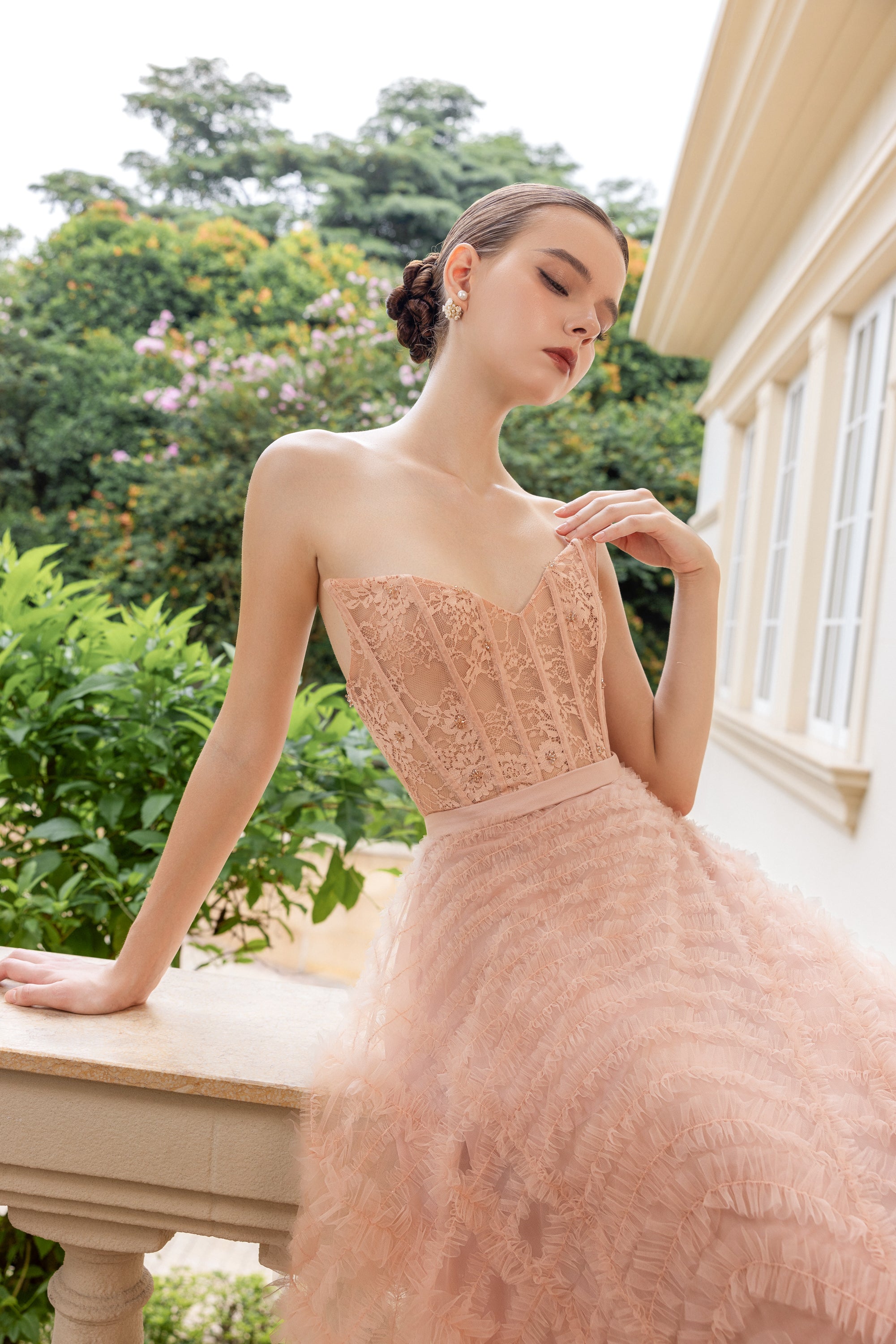 Cécile Tulle Dress with Marianne silk cape