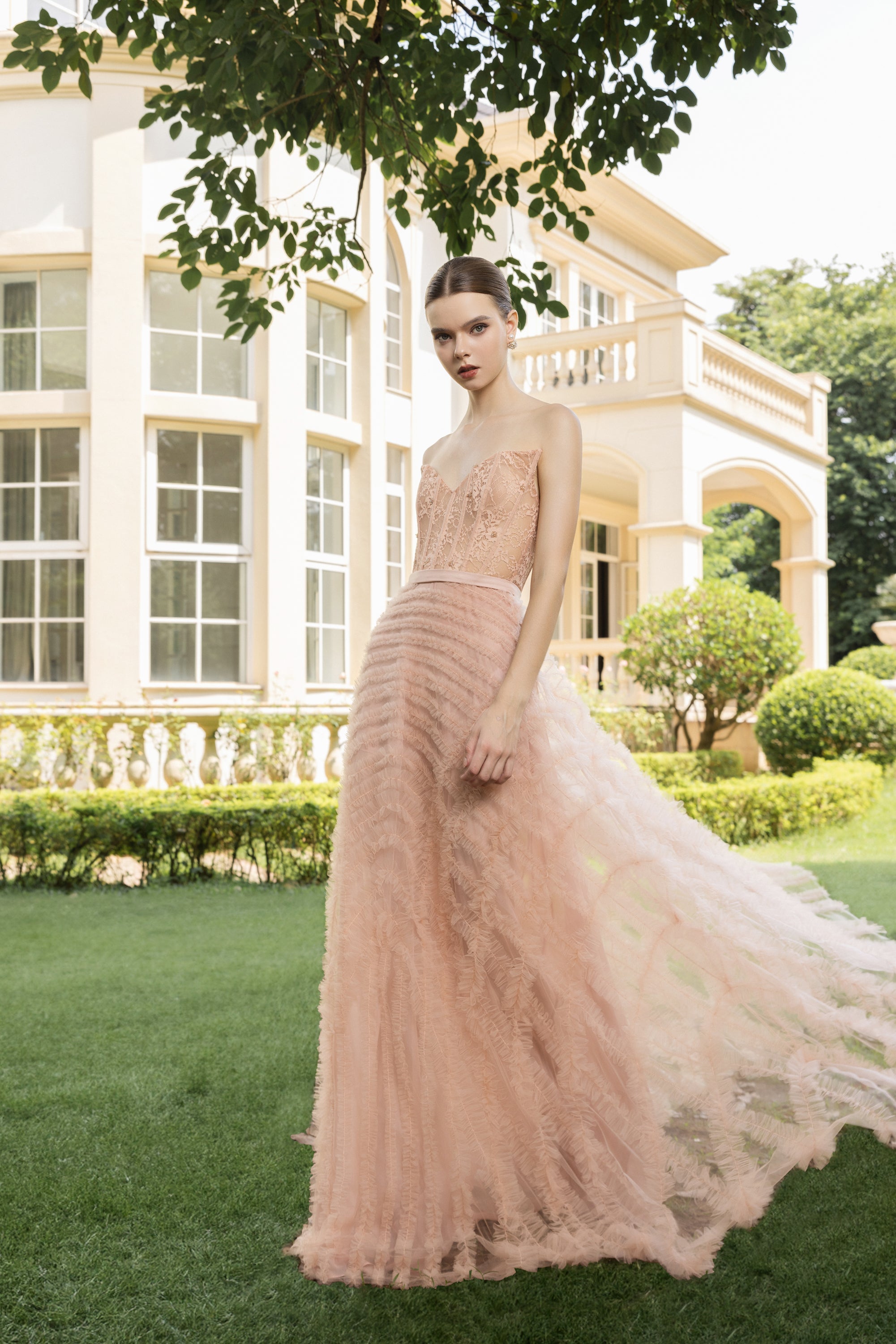 Cécile Tulle Dress with Marianne silk cape