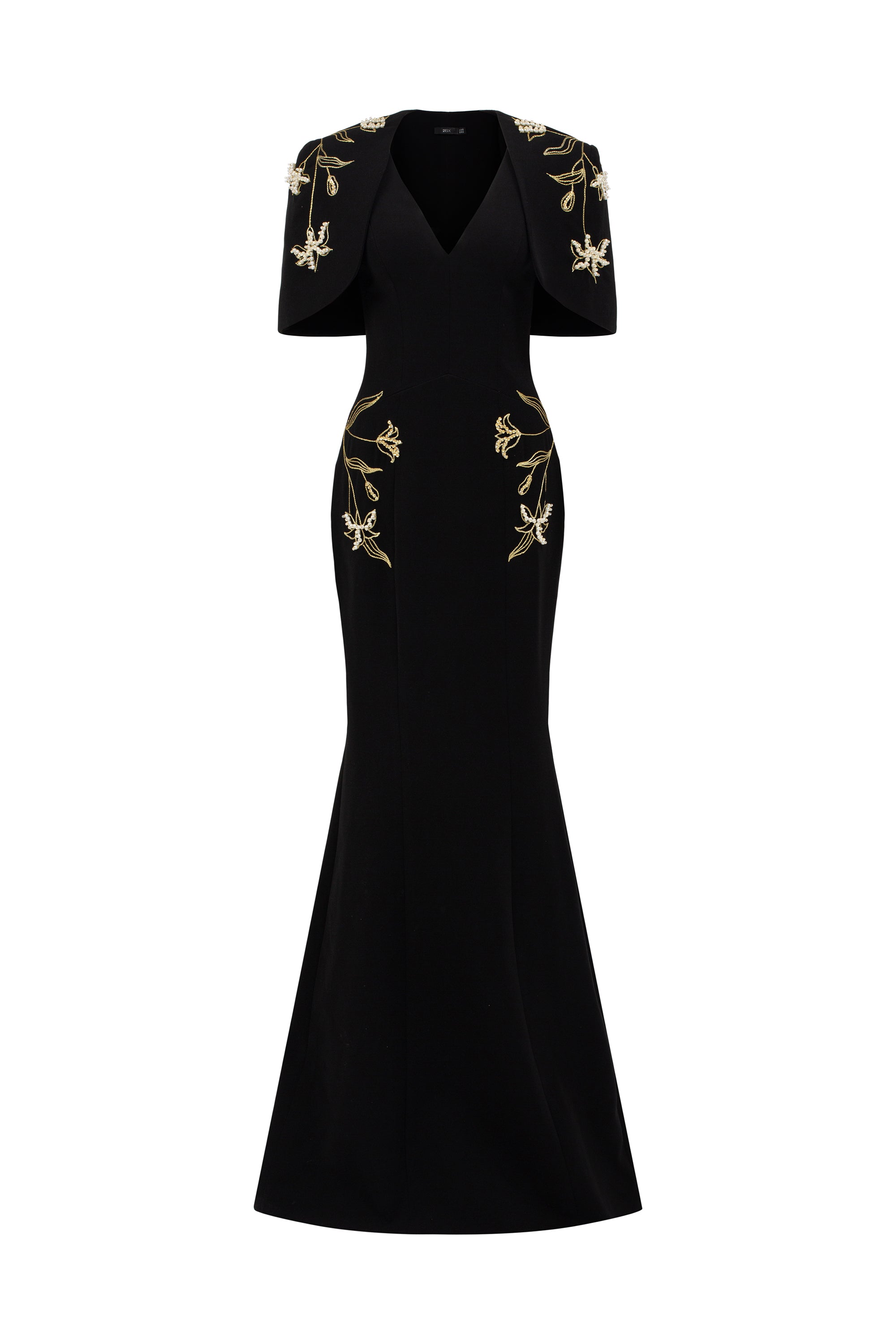 Isabelle Crepe Dress with Emmanuelle crepe cape