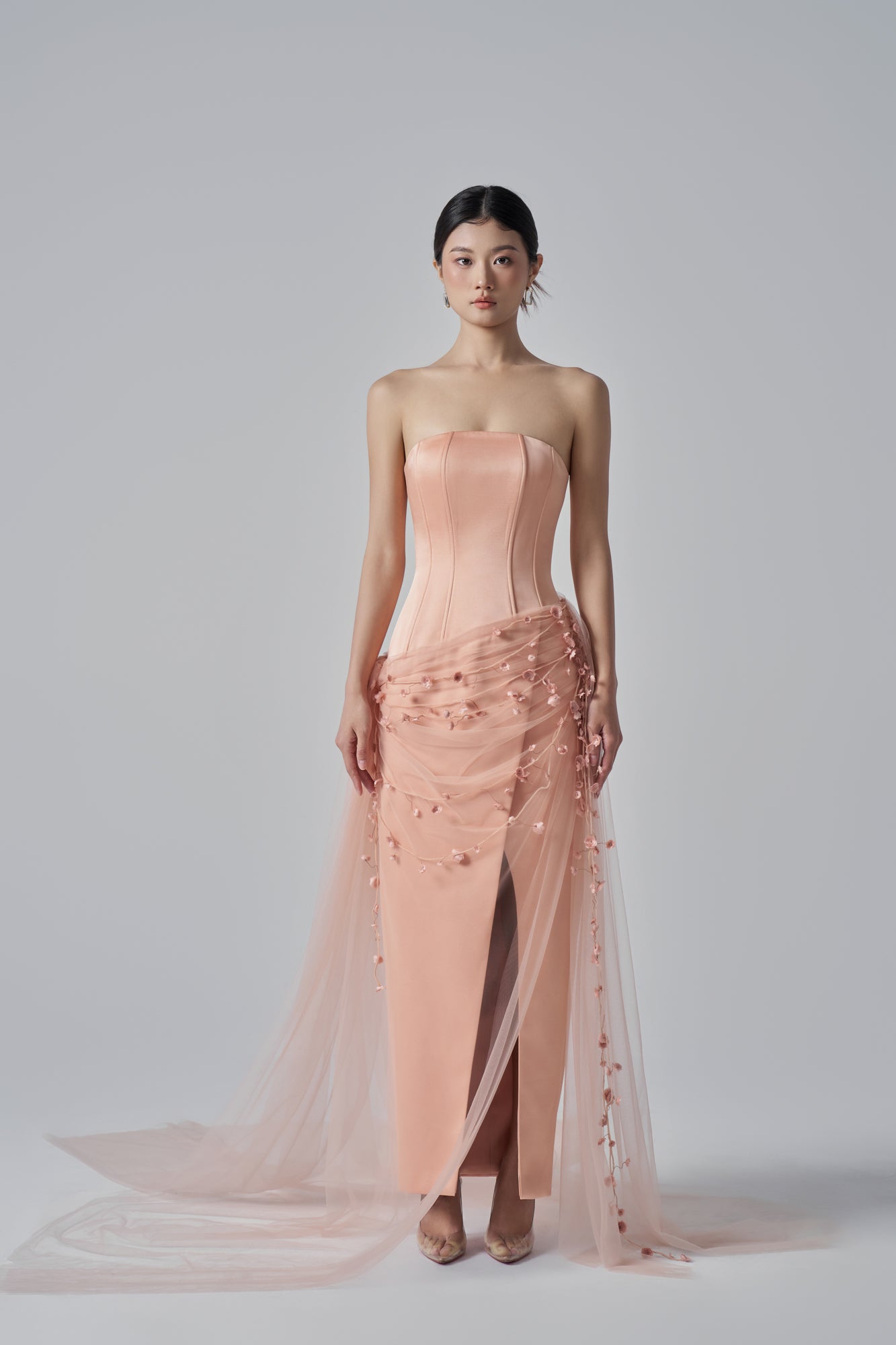 Sabina silk taffeta flowers dress