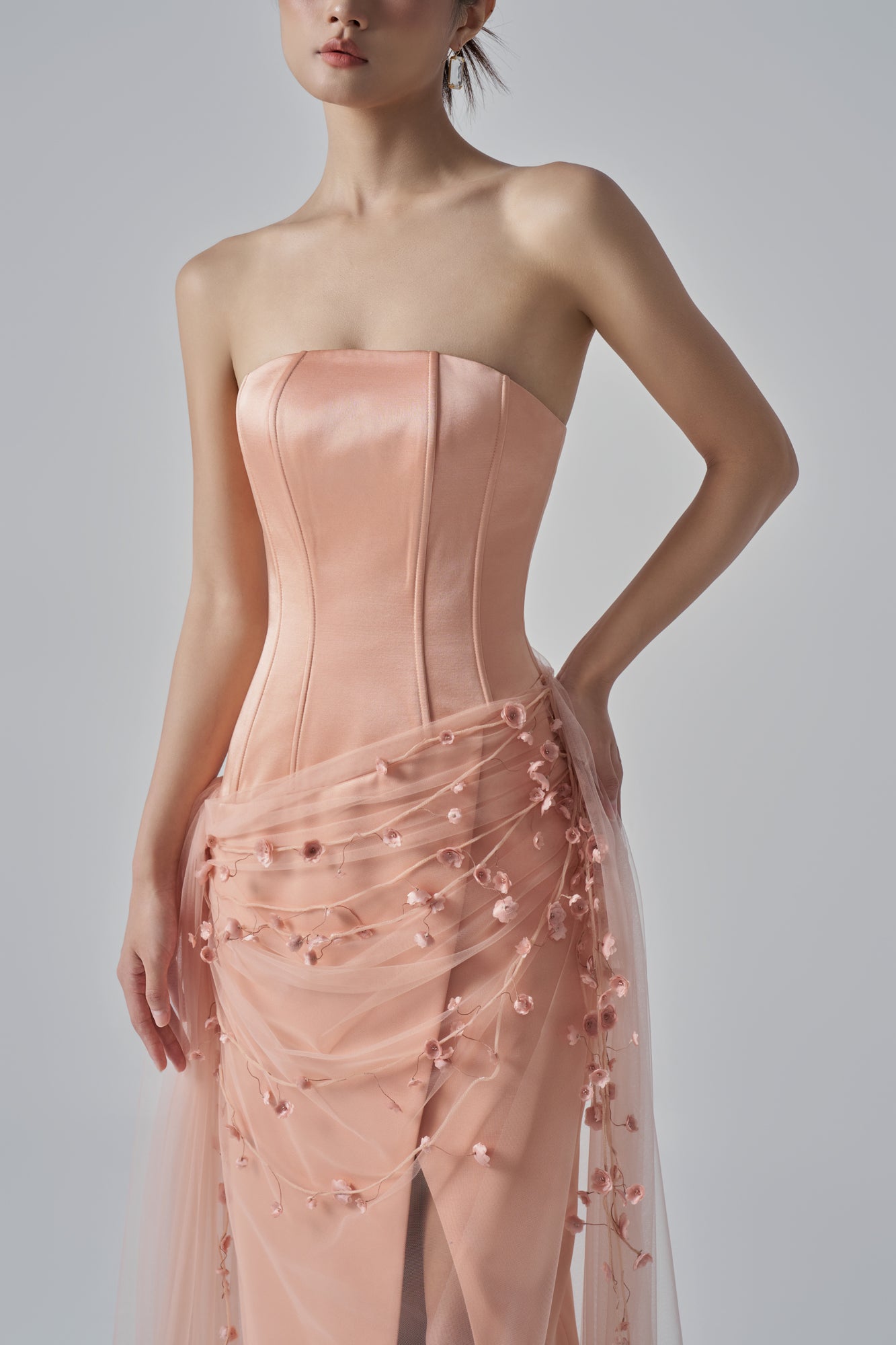 Sabina silk taffeta flowers dress