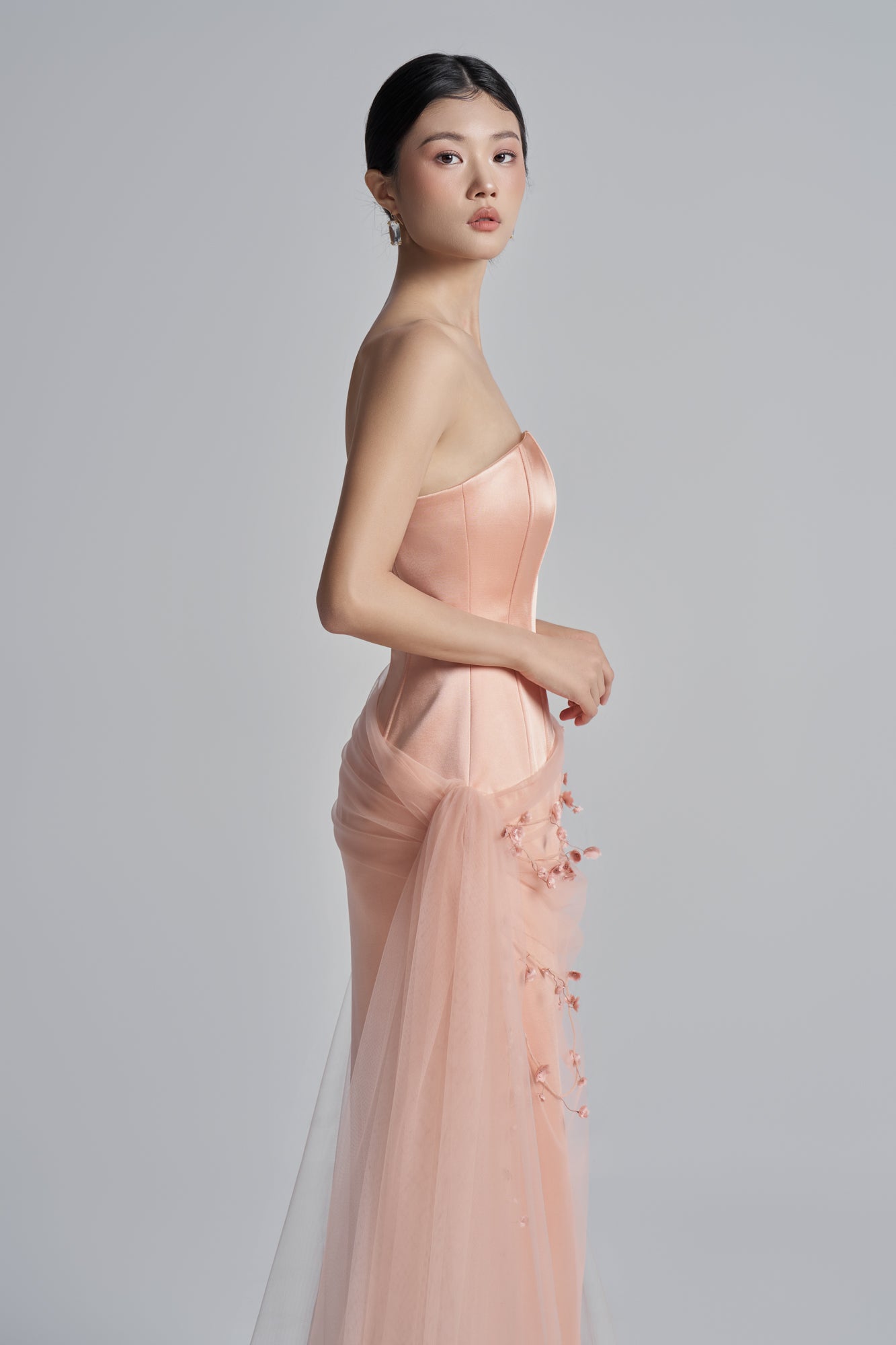 Sabina silk taffeta flowers dress