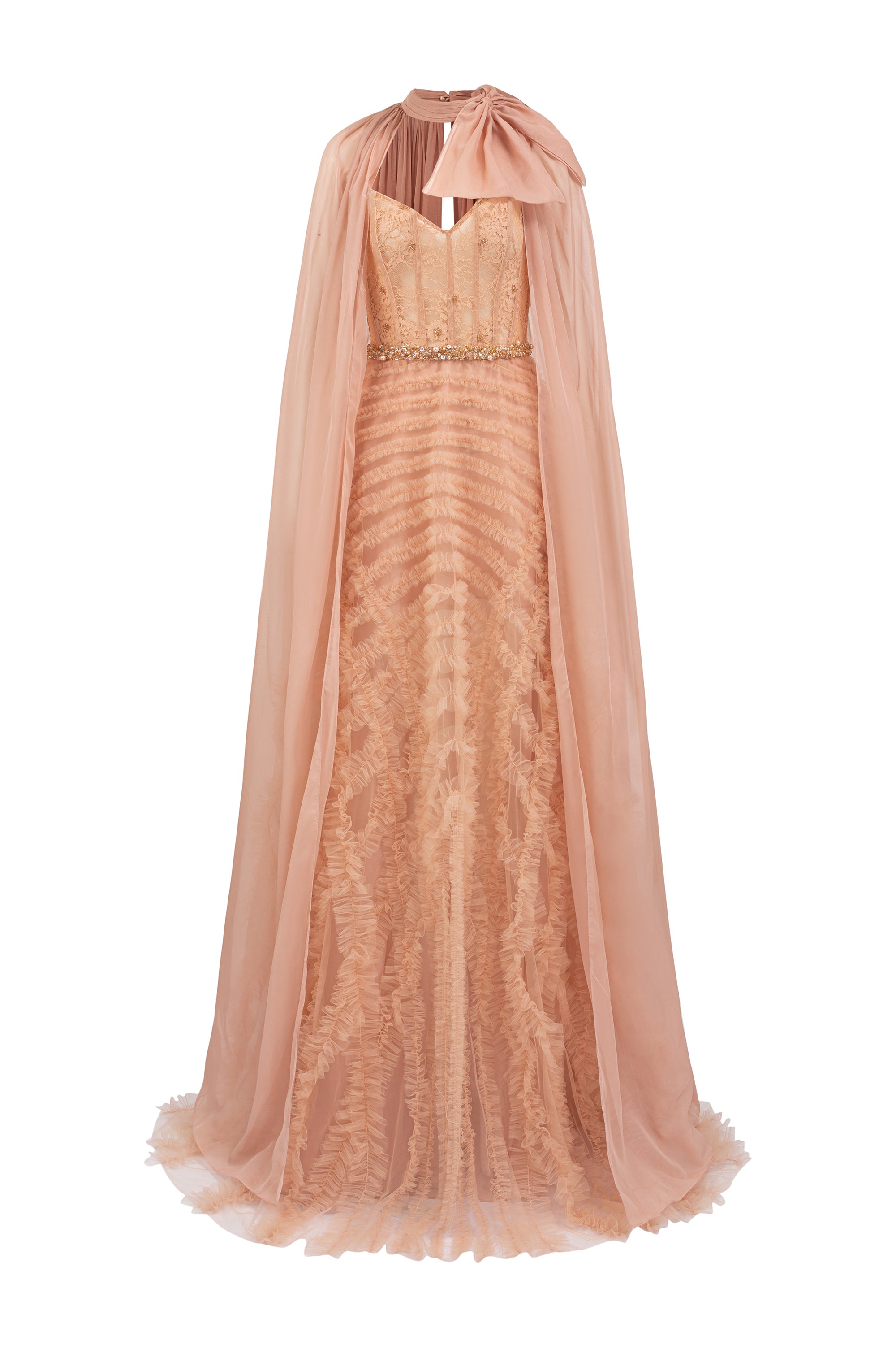 Cécile Tulle Dress with Marianne silk cape