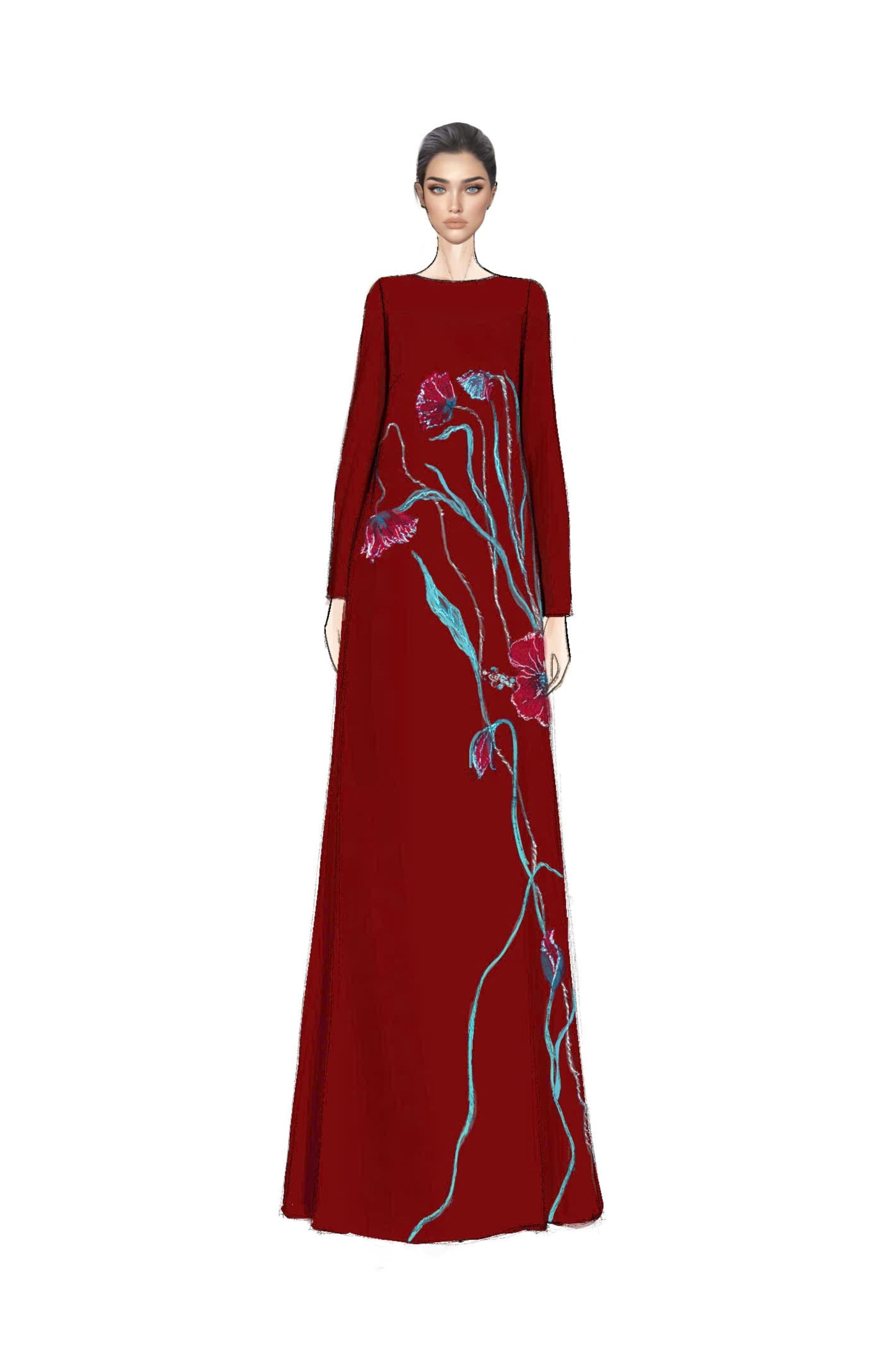 Layla crepe A-line dress