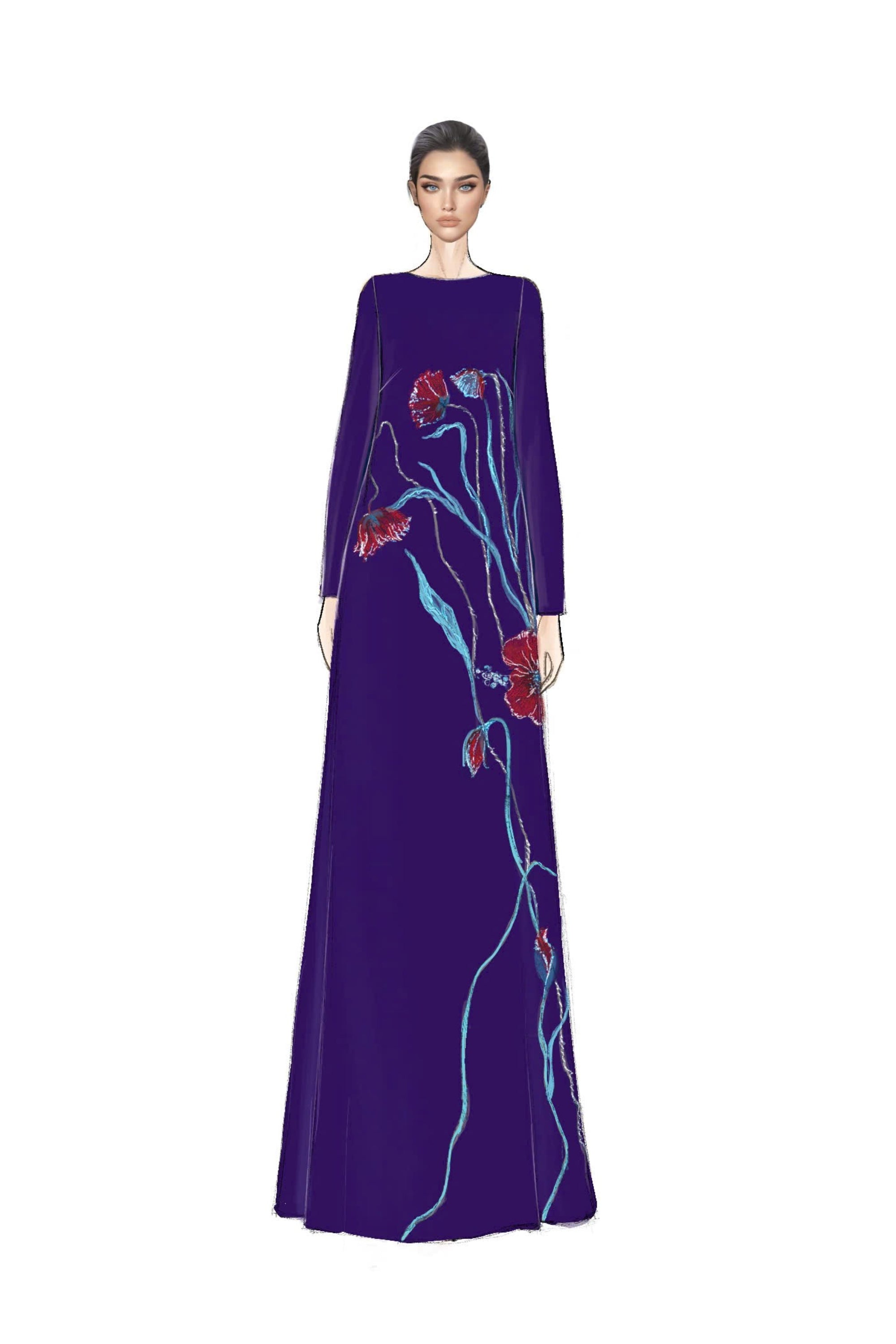 Layla crepe A-line dress