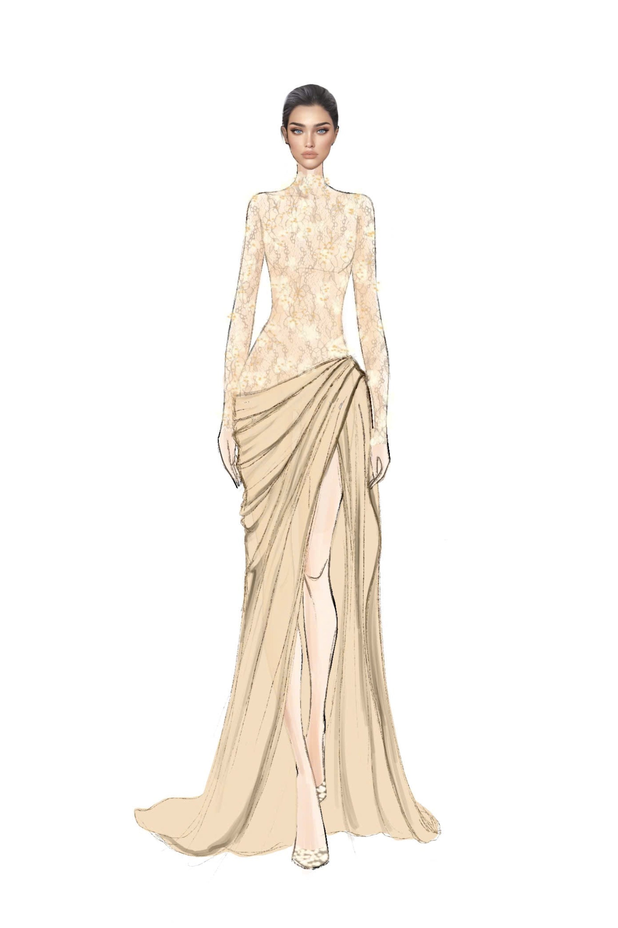 Roxana floral lace and taffeta dress