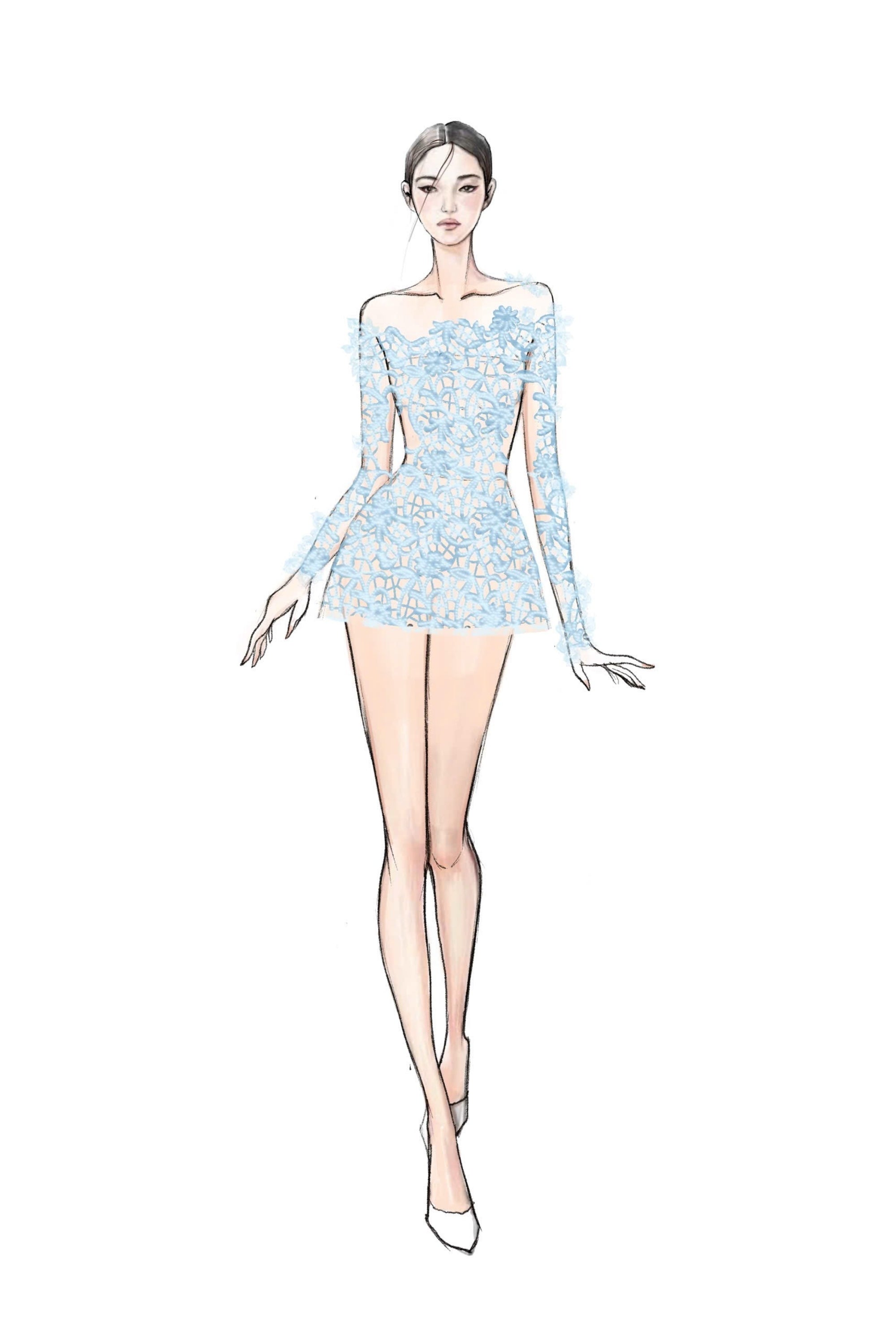 Pion floral sequin lace dress