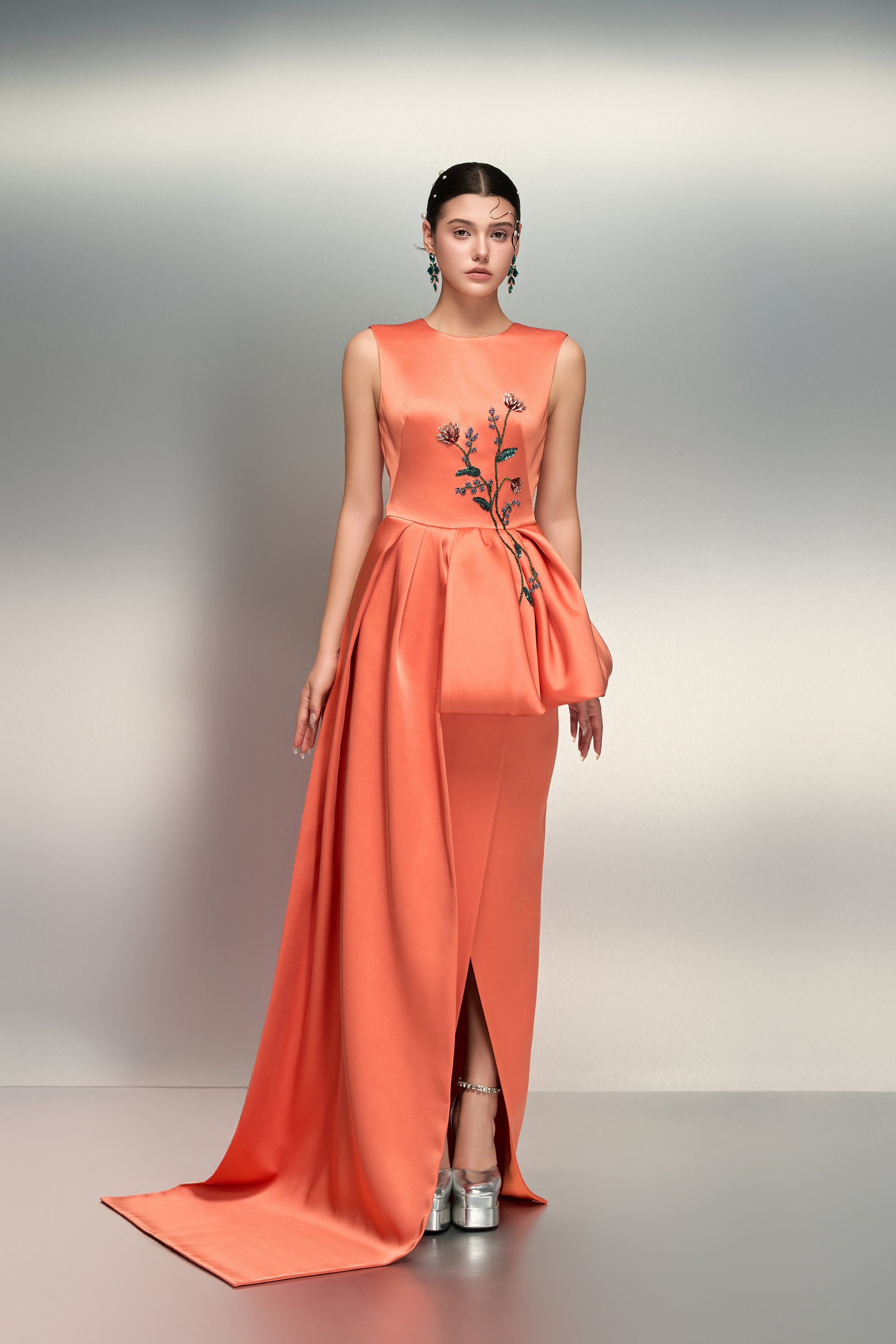 Huda silk taffeta dress